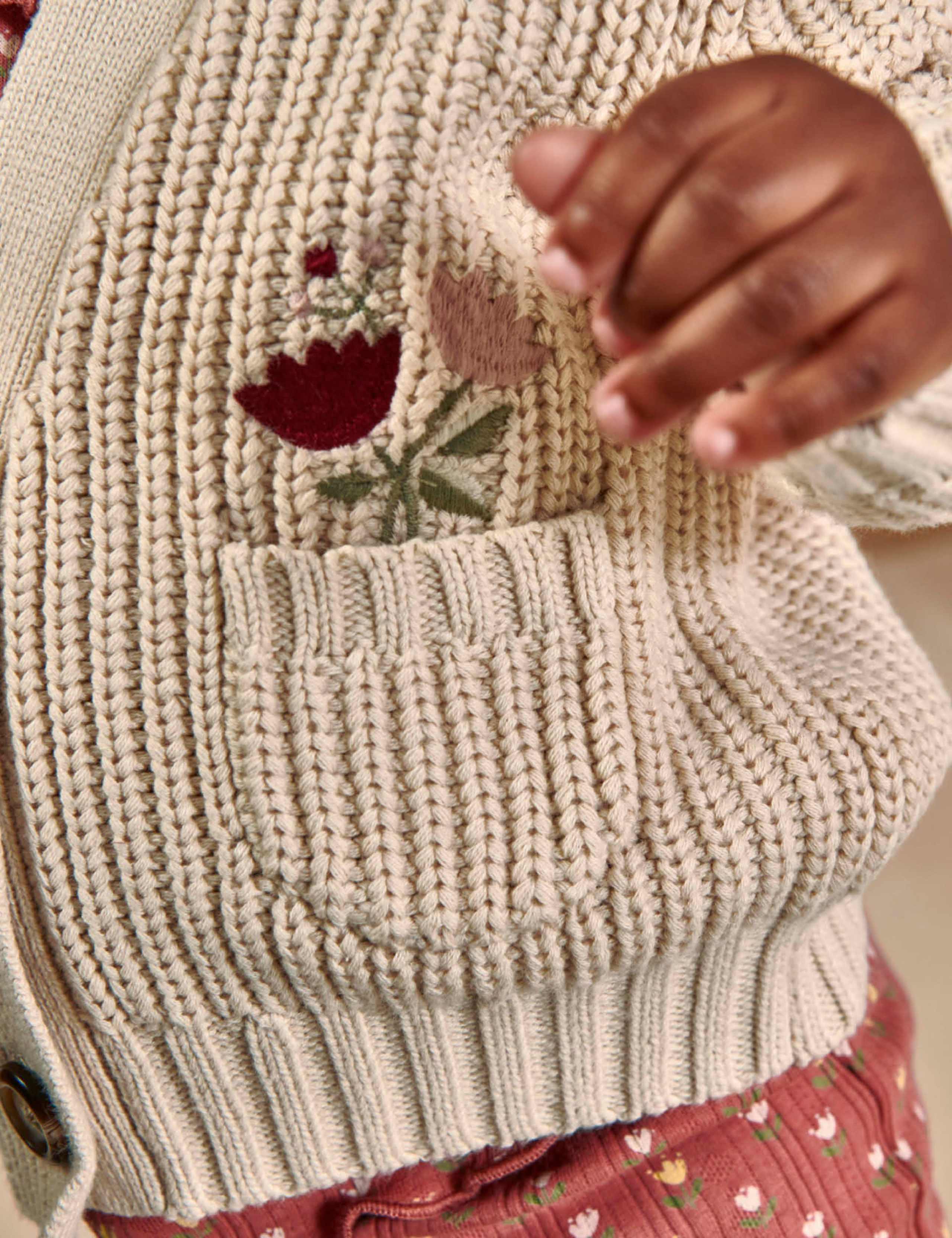 Pure Cotton Knitted Cardigan (0-3 Yrs) 6 of 10