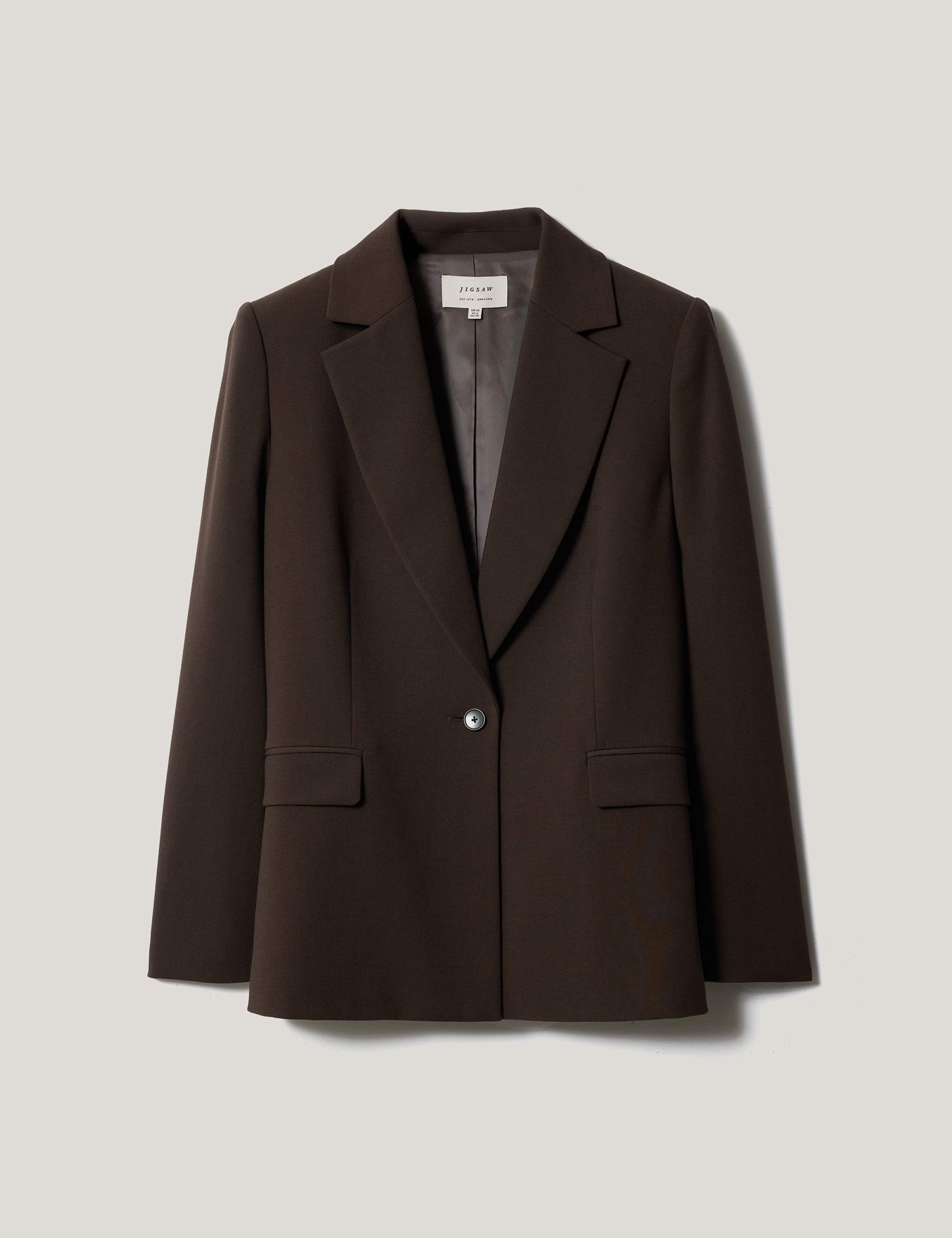 Crepe Single Breasted Tailored Blazer 2 of 6