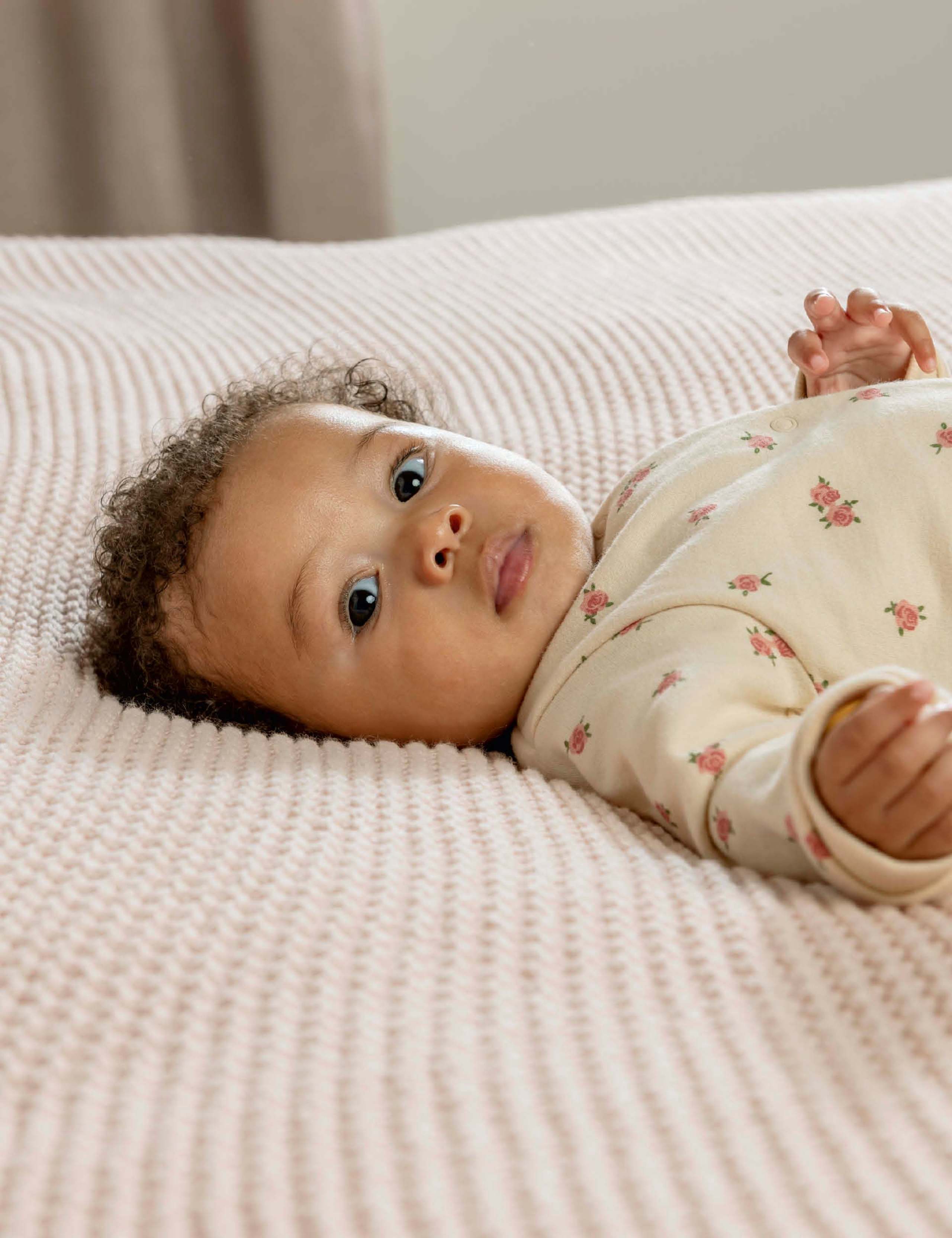 Pure Cotton Floral Romper (0-12 Mths) 4 of 11