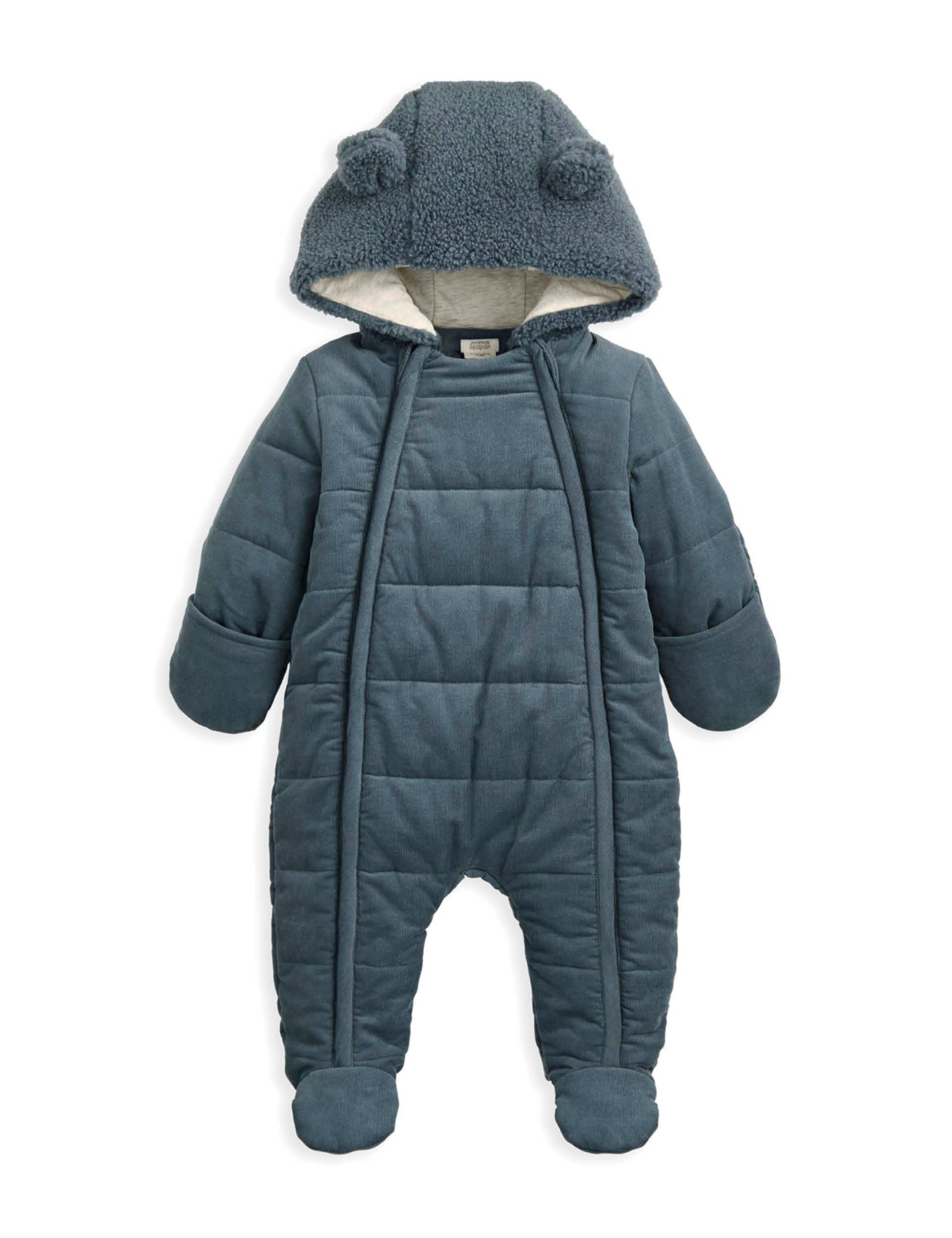 Cord Quilted Pramsuit (0-12 Mths) 2 of 2