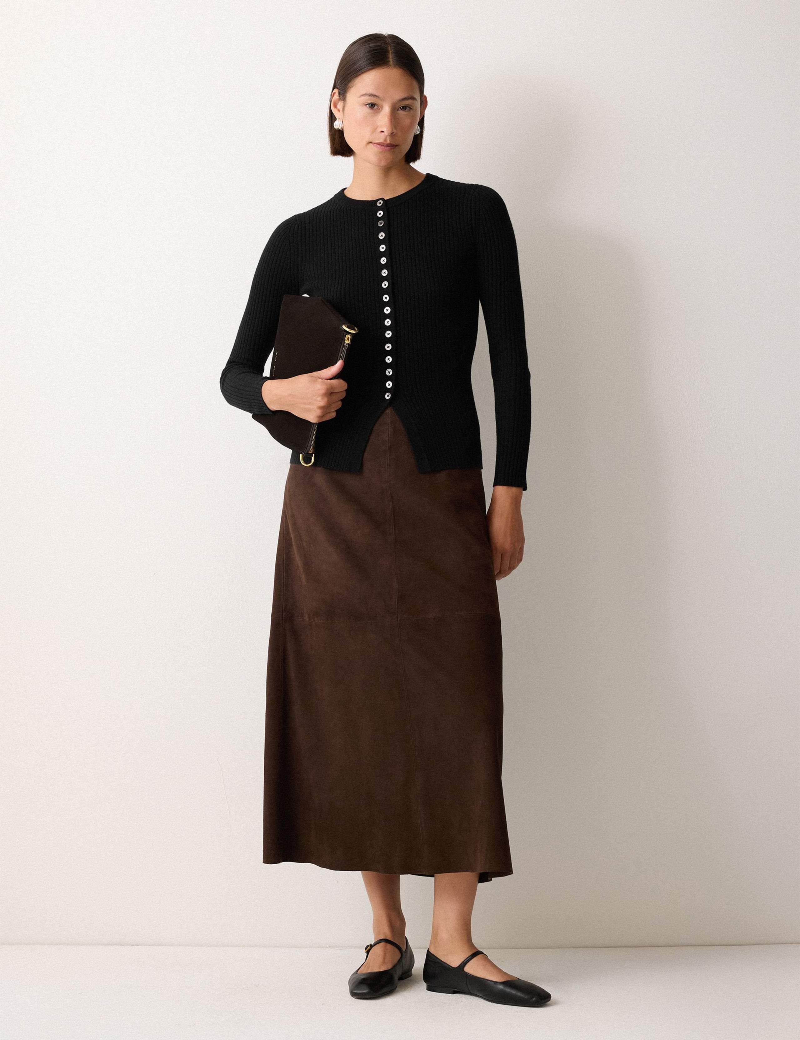 Wool Rich Ribbed Multi Button Cardigan 4 of 5