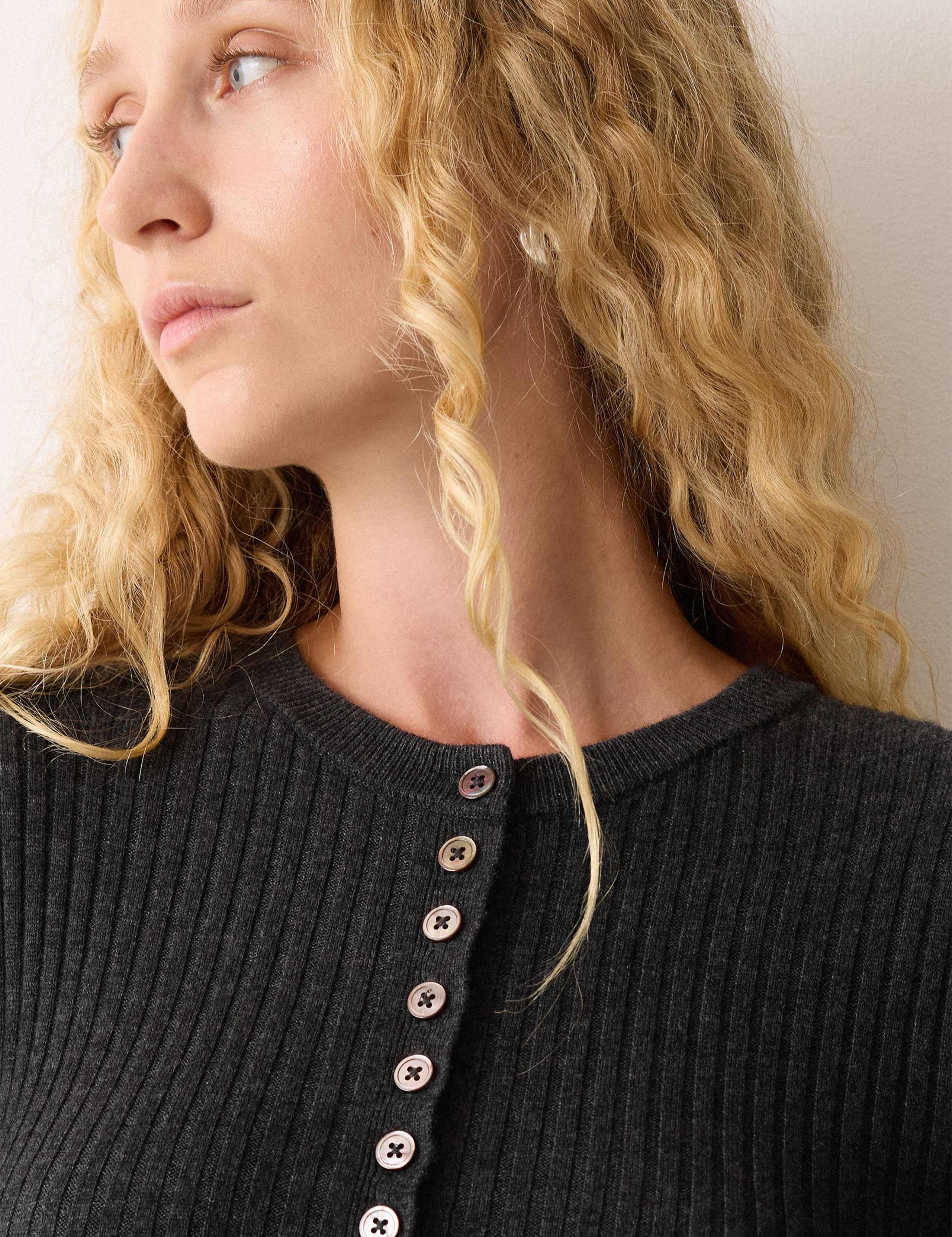 Wool Rich Ribbed Knitted Midi Skater Dress 3 of 6