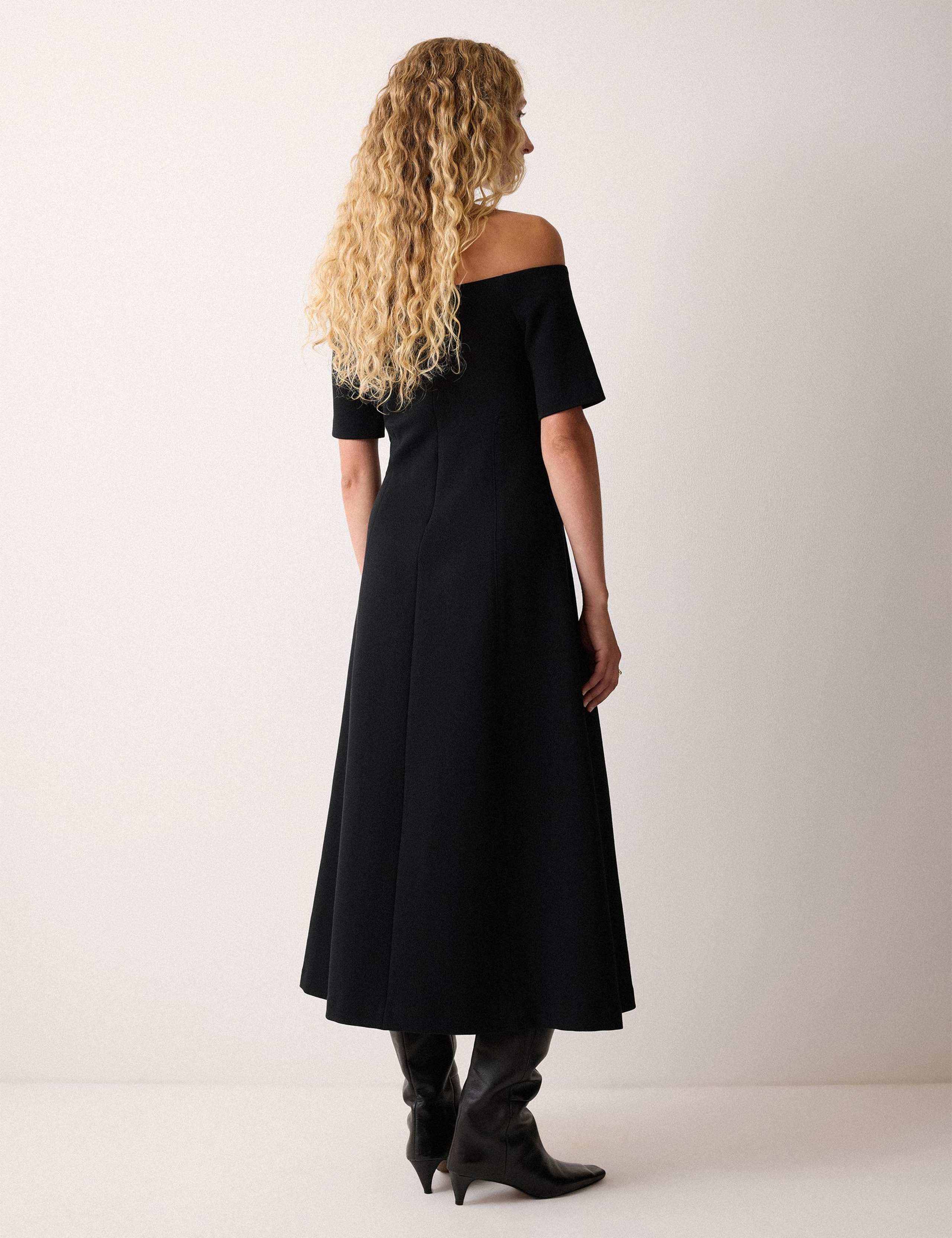 Crepe Bardot Midi Dress 5 of 5