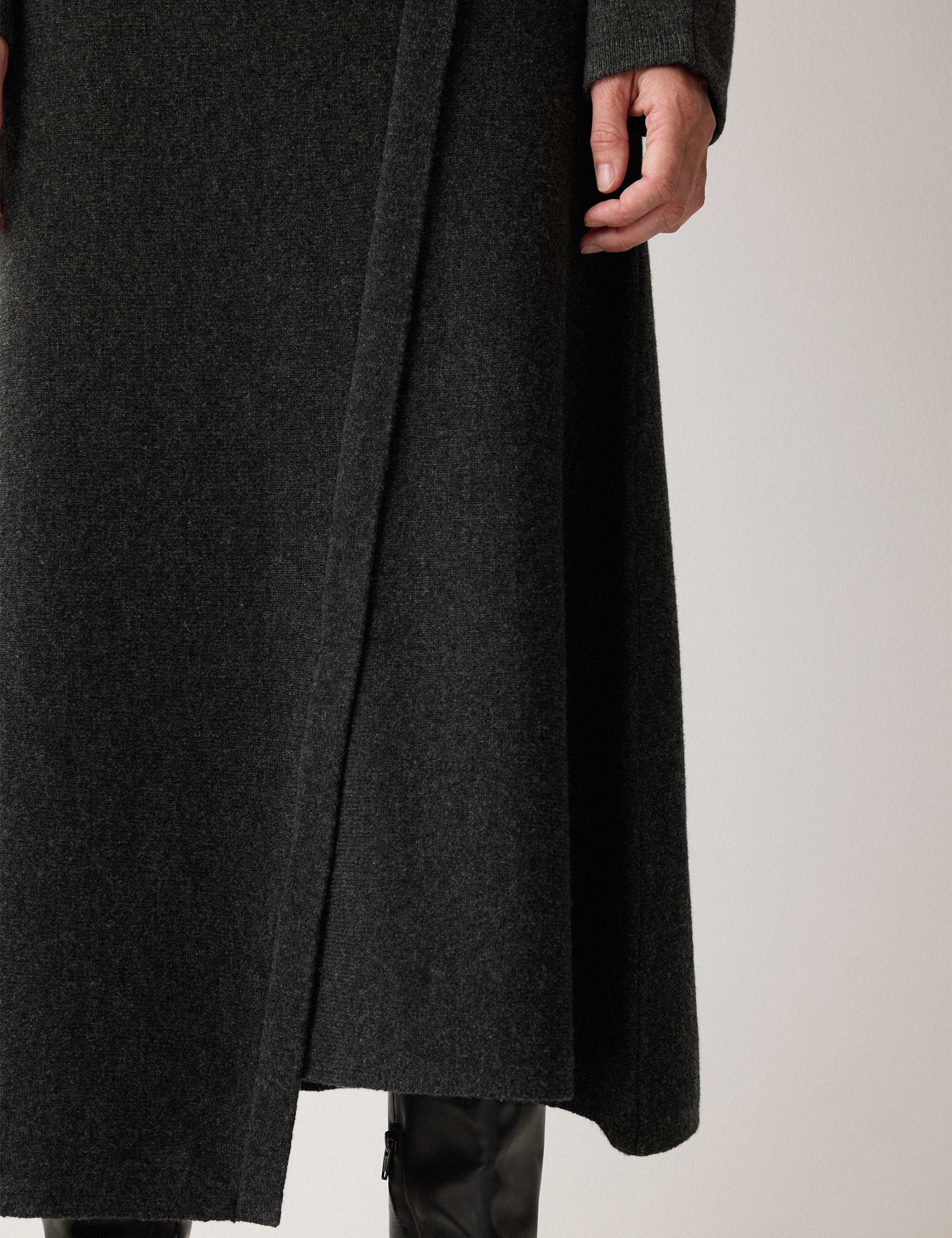 Pure Wool Overlap Seam Midi A-Line Skirt 3 of 5