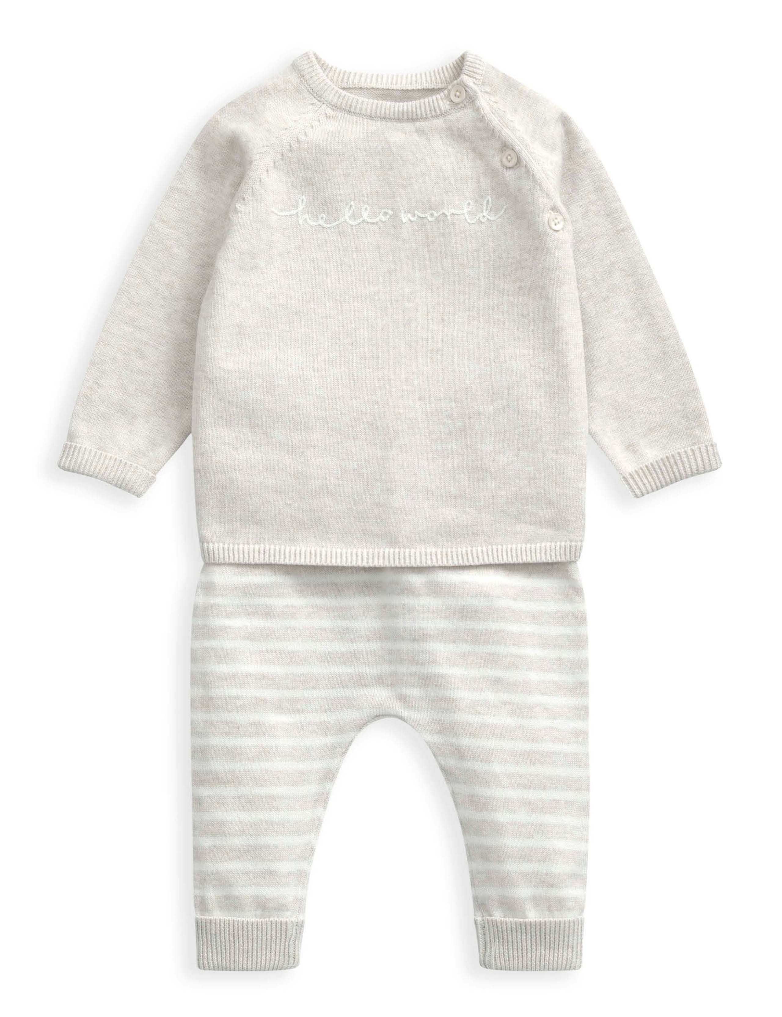 2pc Pure Cotton Slogan Outfit (0-9 Mths) 5 of 9
