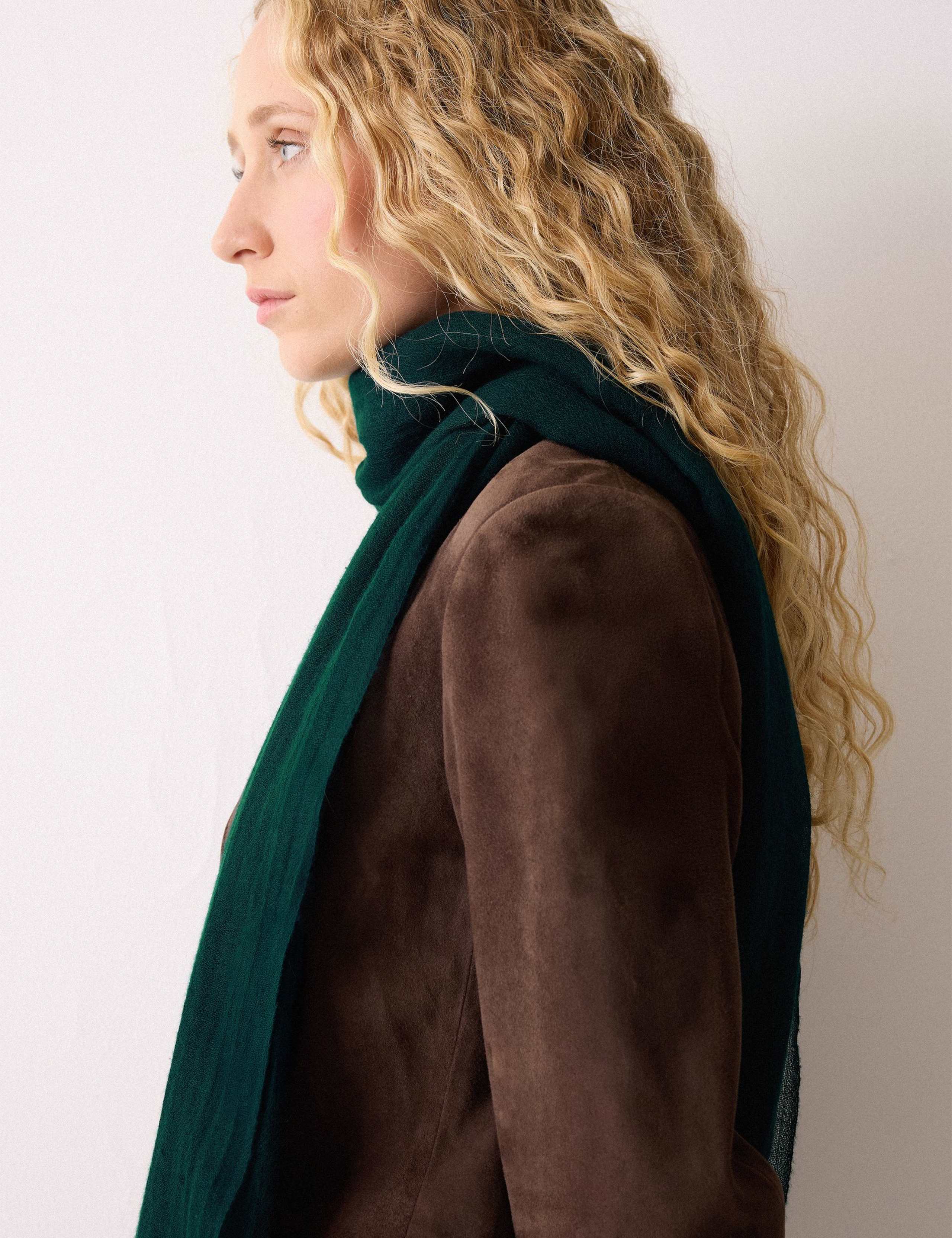 Pure Cashmere Fringed Scarf 1 of 5