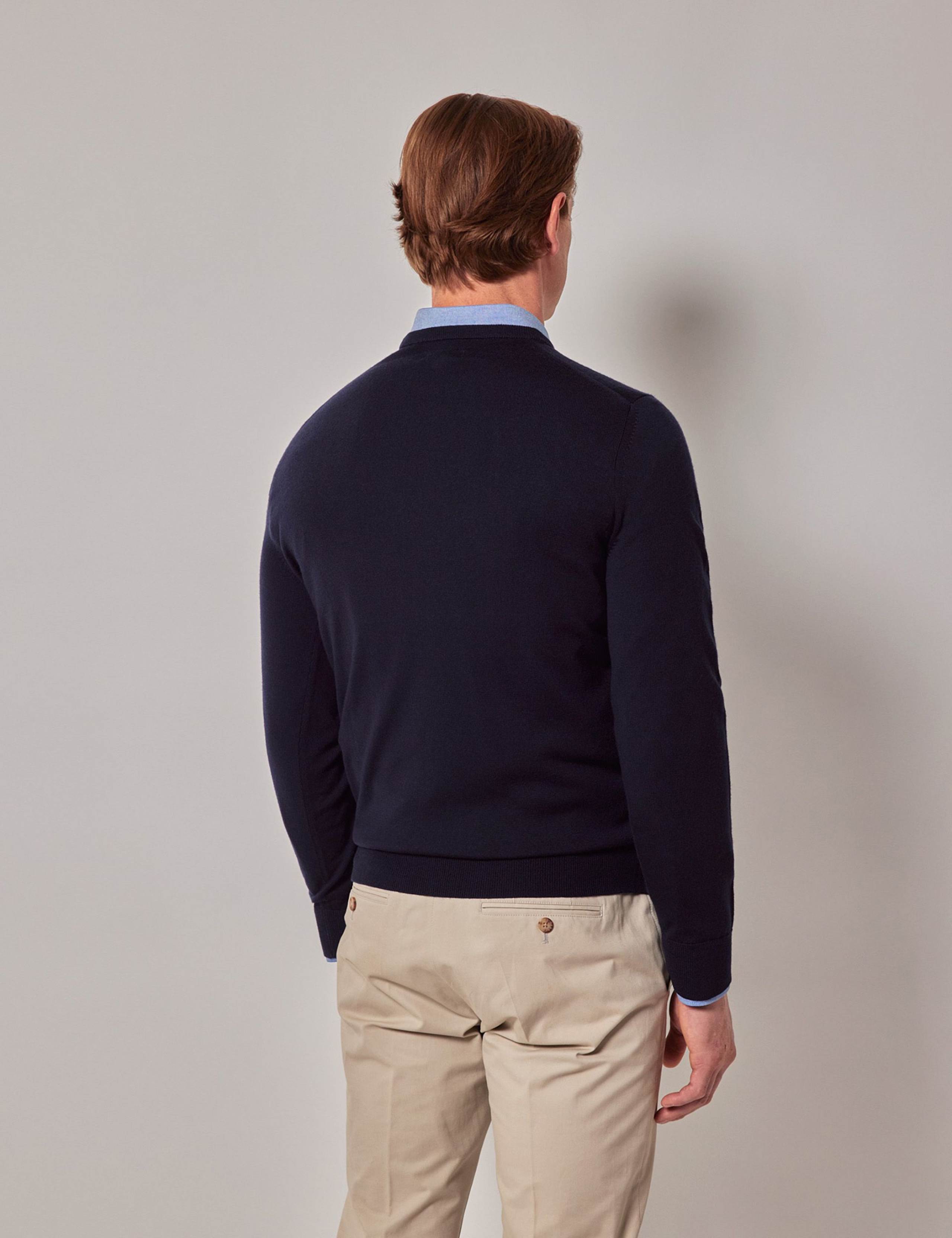 Pure Merino Wool Textured Crew Neck Jumper 2 of 2