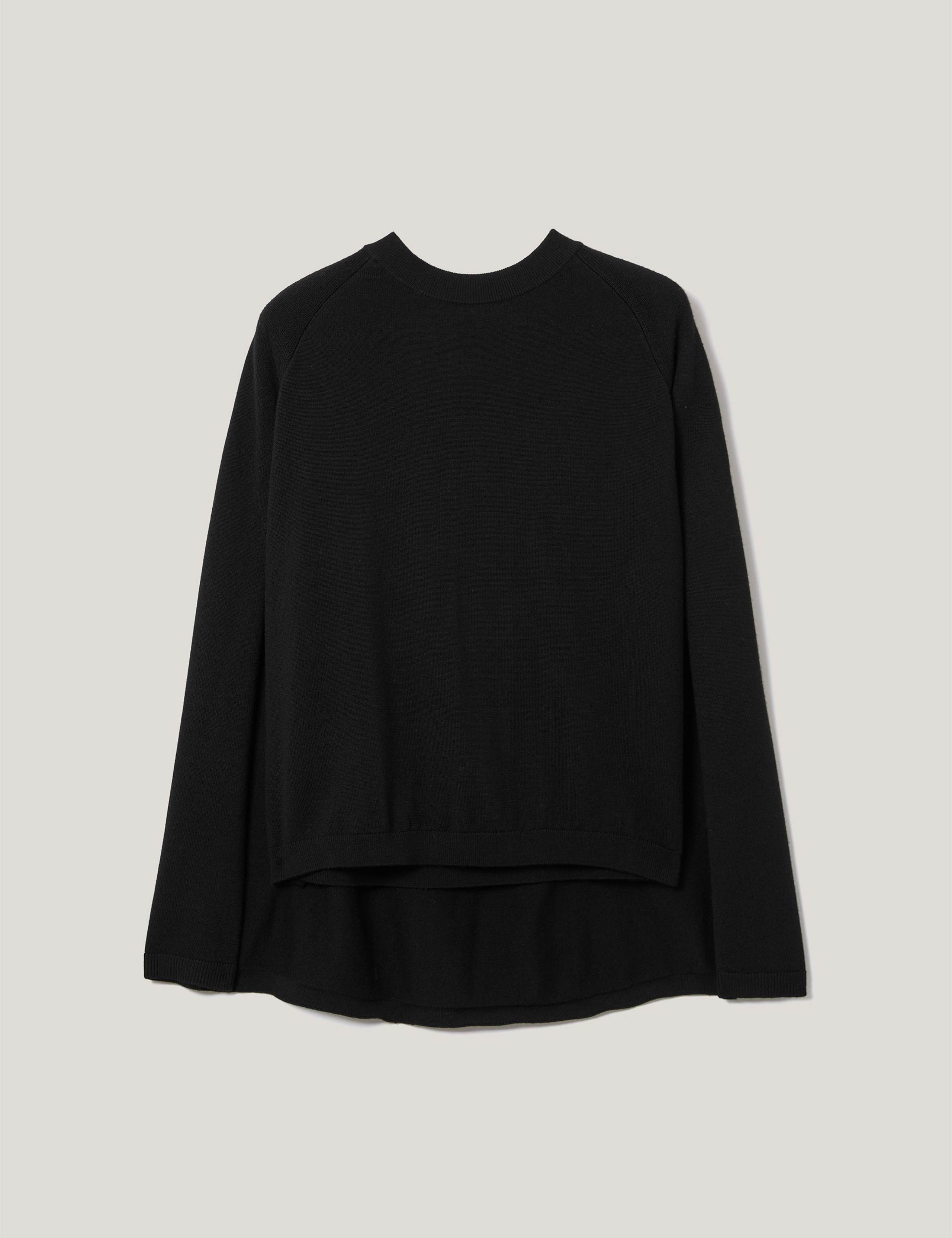 Pure Wool Crew Neck Open Sleeve Cape Jumper 2 of 5