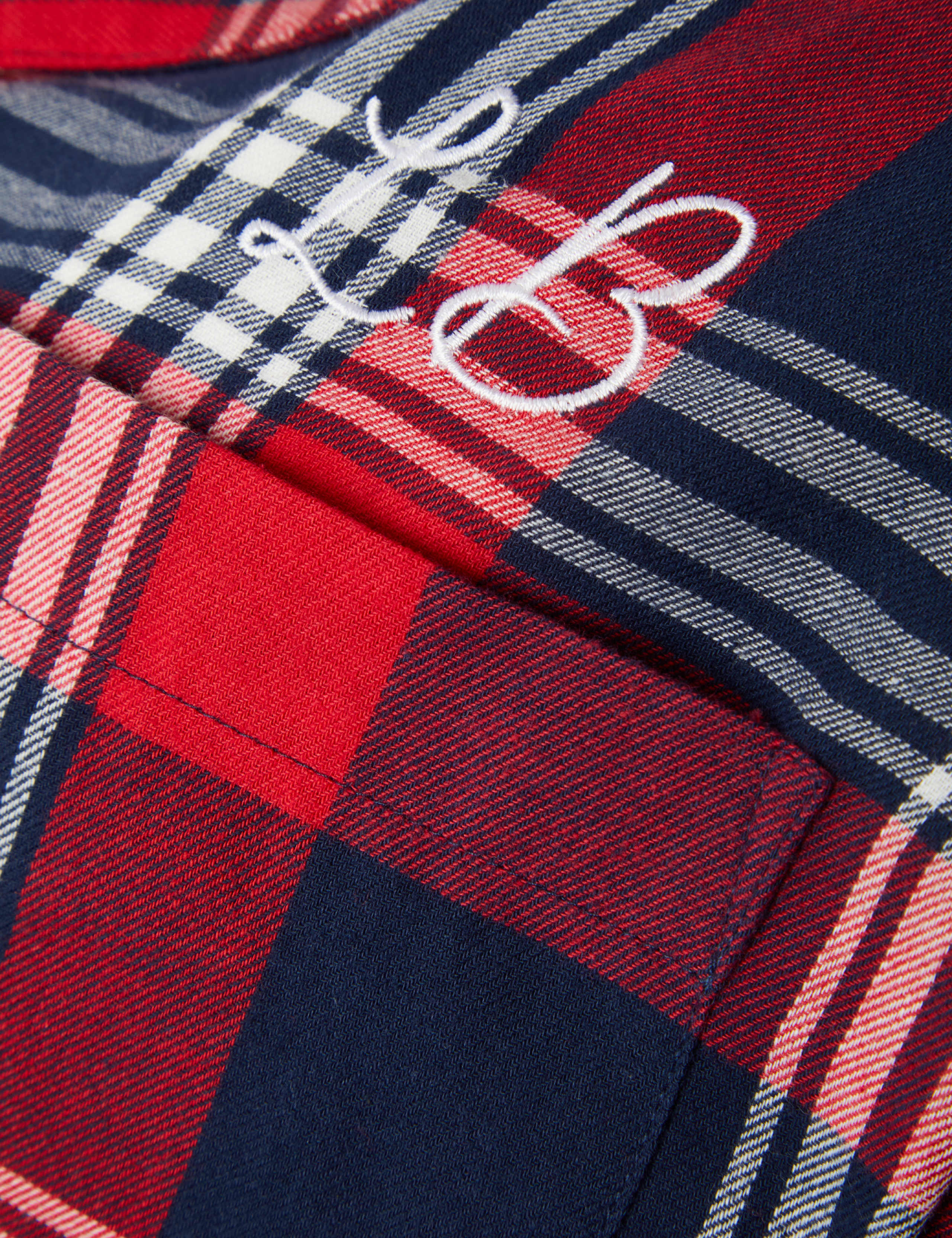 Personalised Red Tartan Mens Pyjama Set 3 of 3