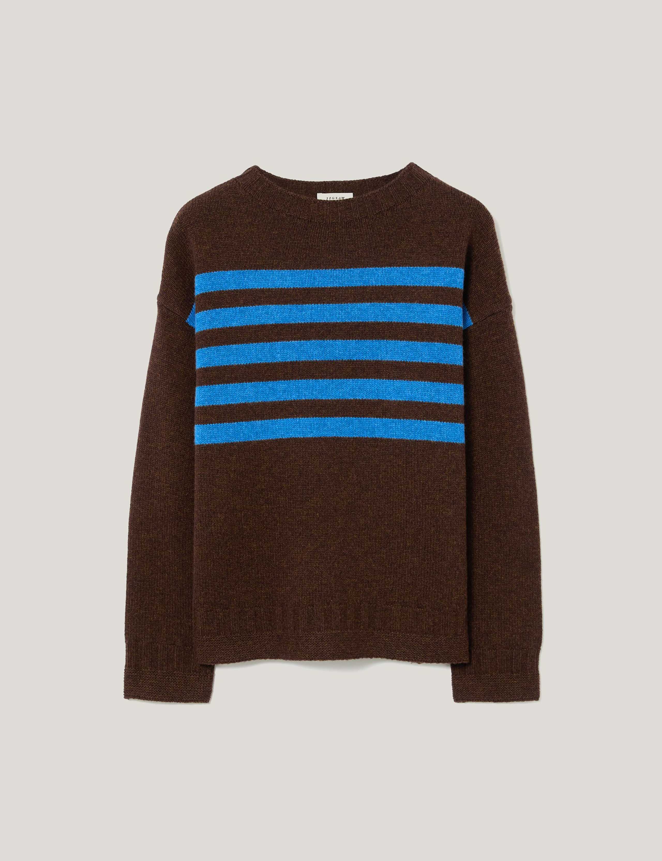 Pure Wool Striped Crew Neck Jumper 2 of 5