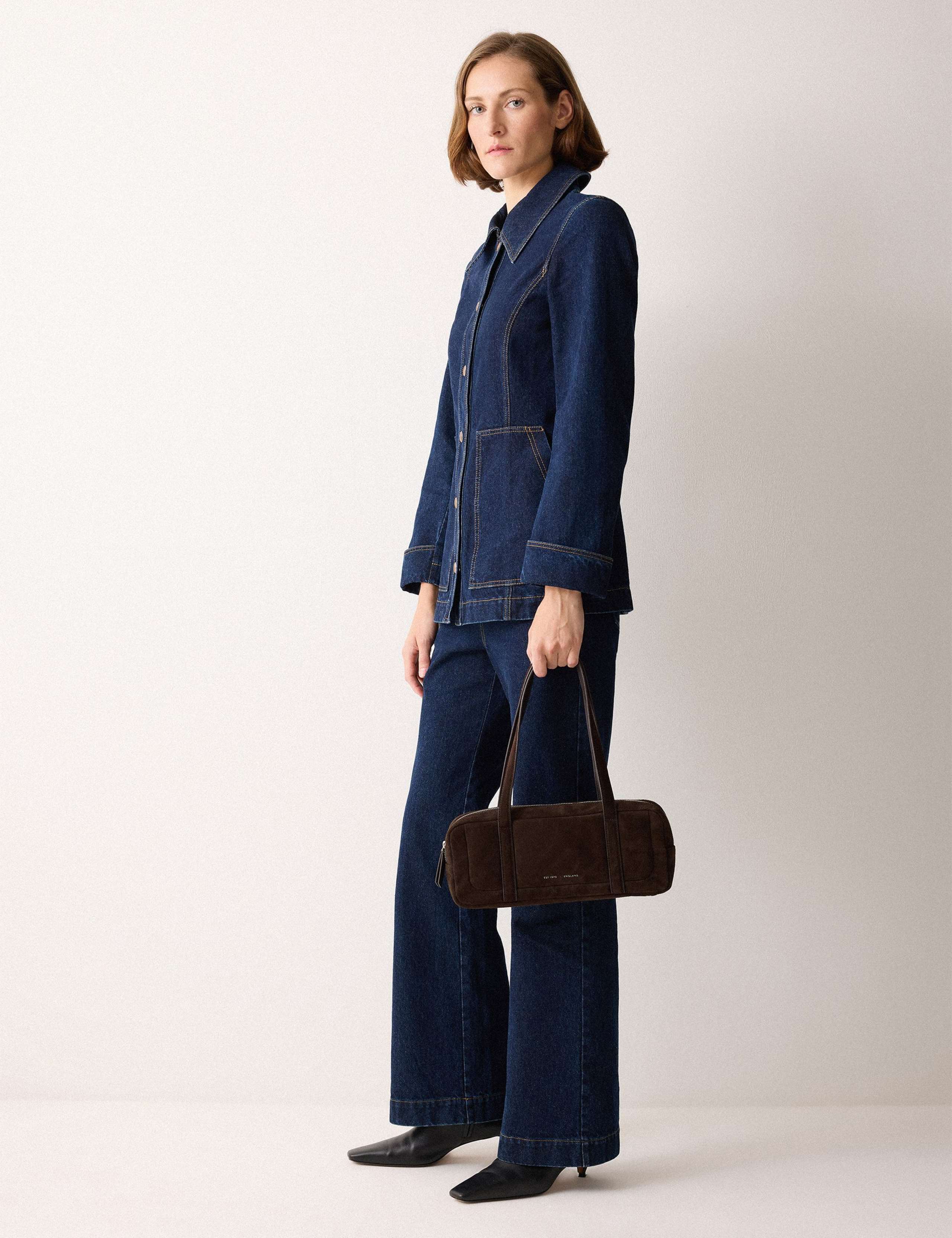 Suede Baguette Shoulder Bag 3 of 7