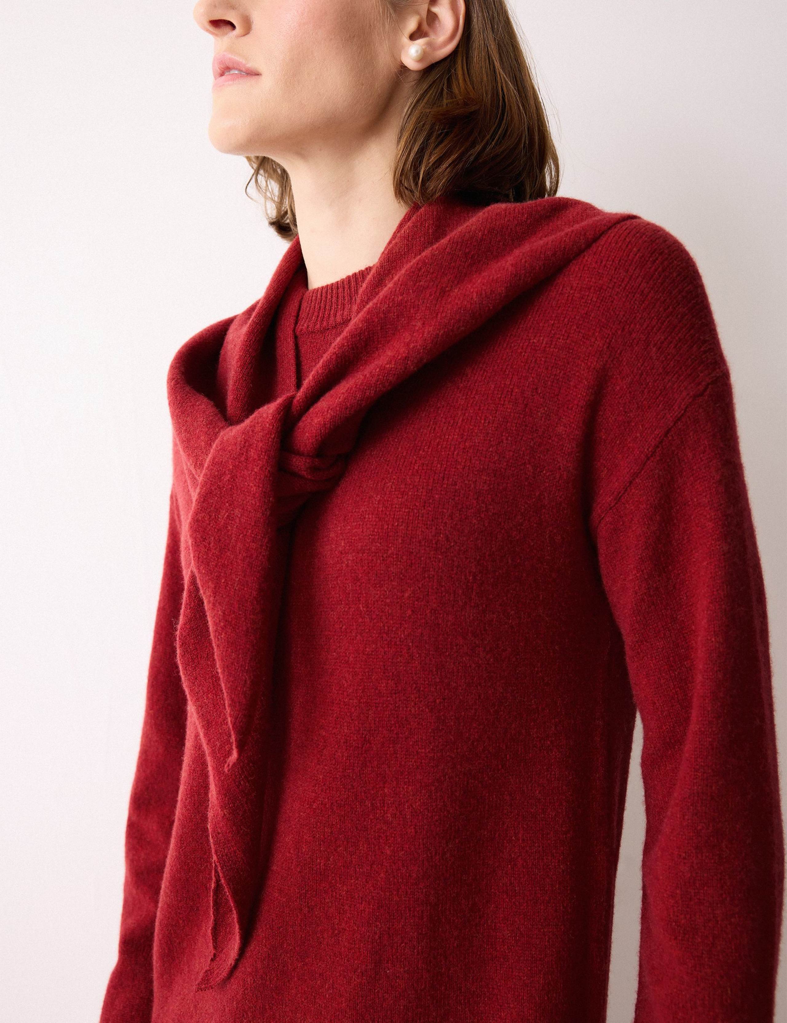 Pure Wool Knitted Scarf Neck Midi Dress 5 of 5