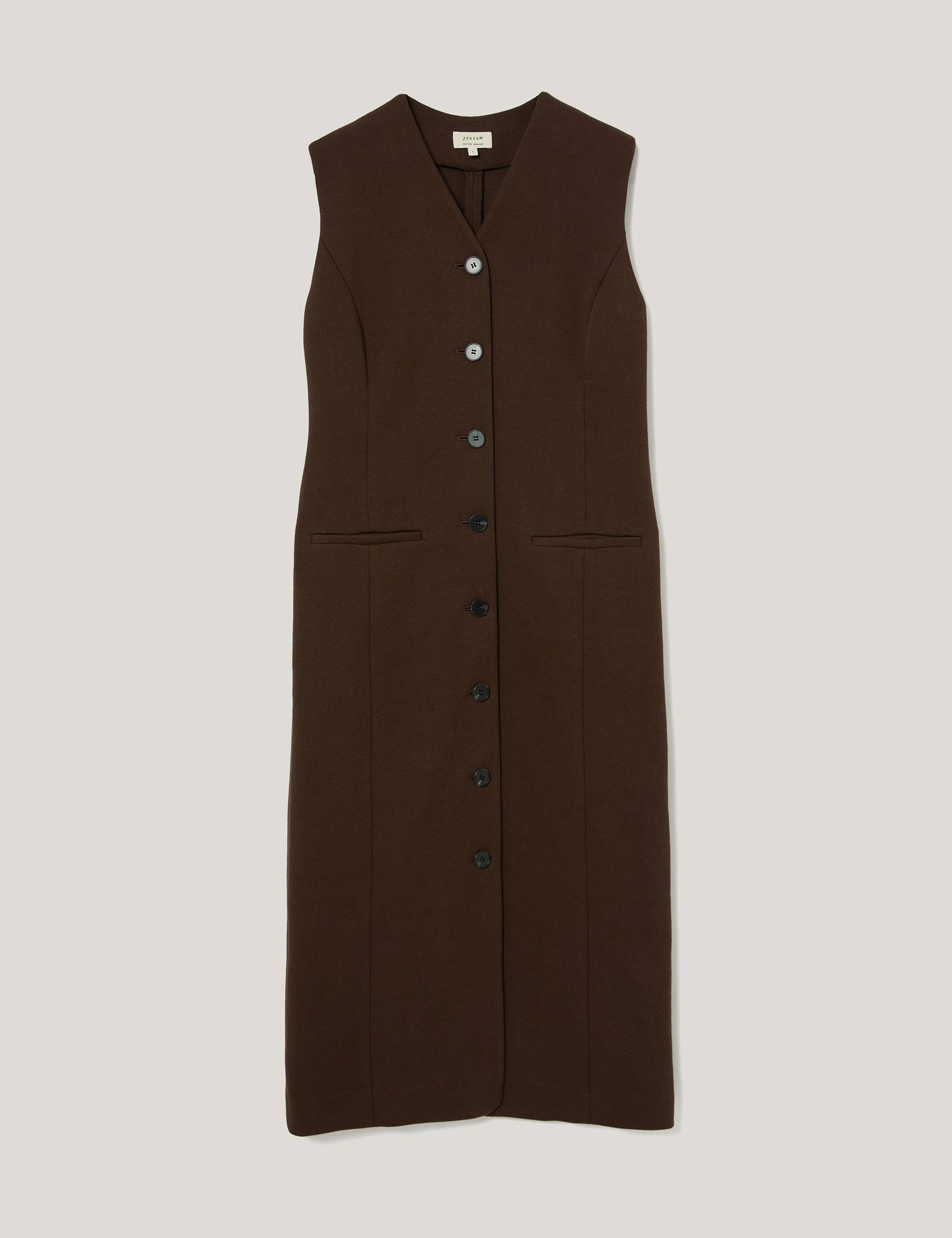 Cotton Rich V-Neck Midi Waistcoat Dress 2 of 6