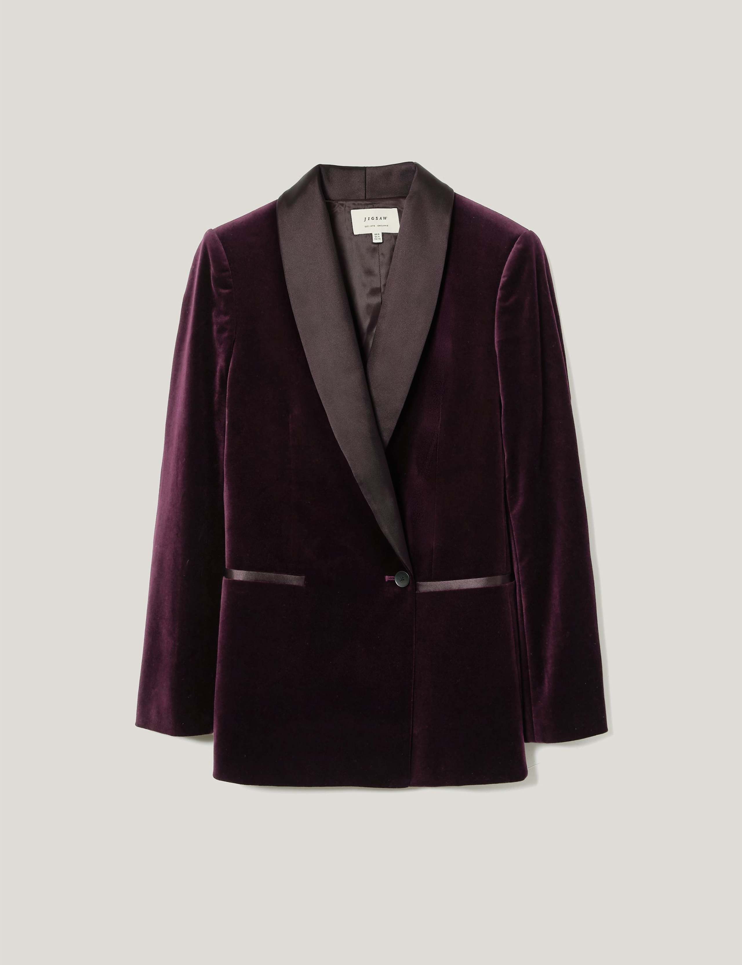 Velvet Tailored Single Breasted Blazer 2 of 6