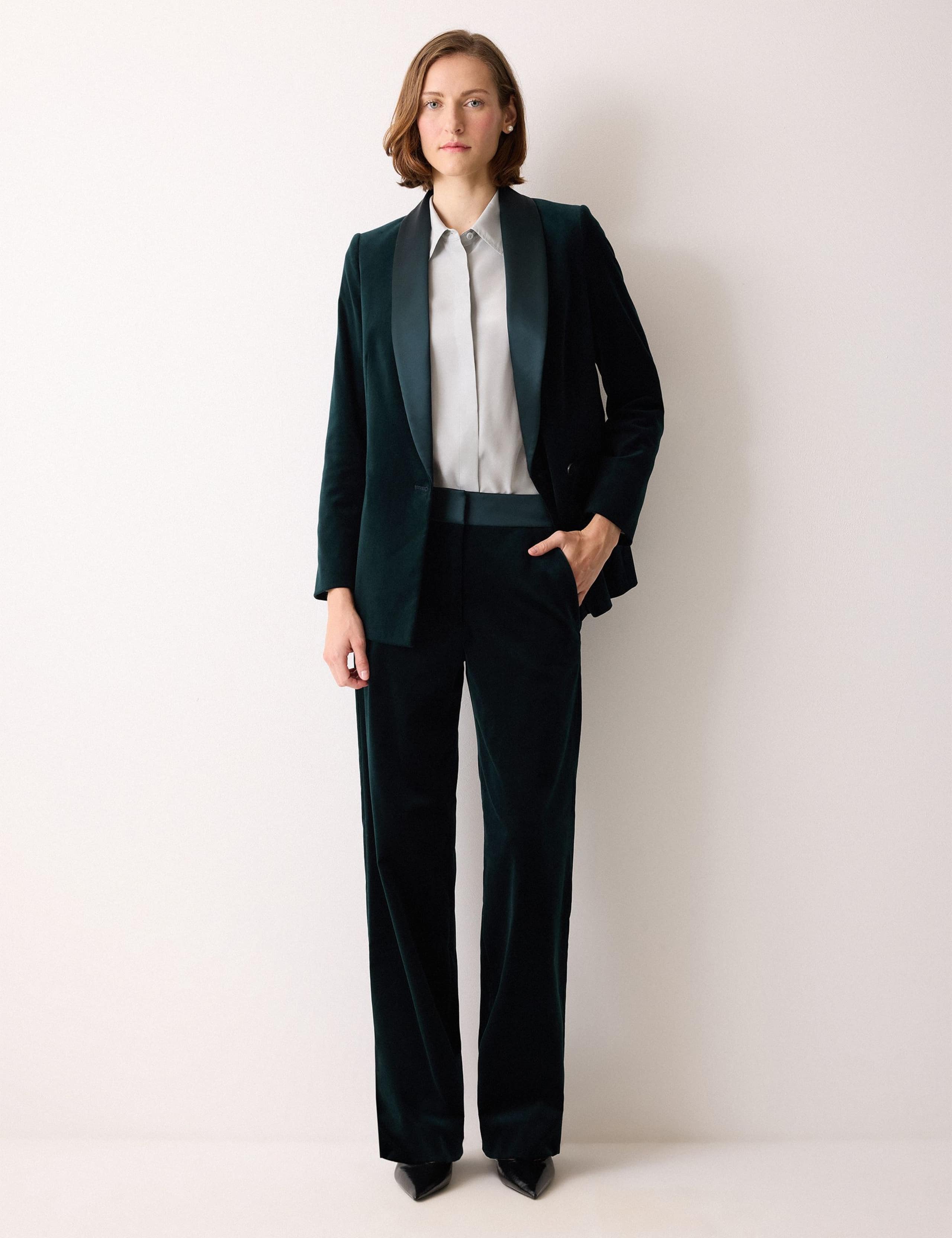 Velvet Tailored Single Breasted Blazer 3 of 6