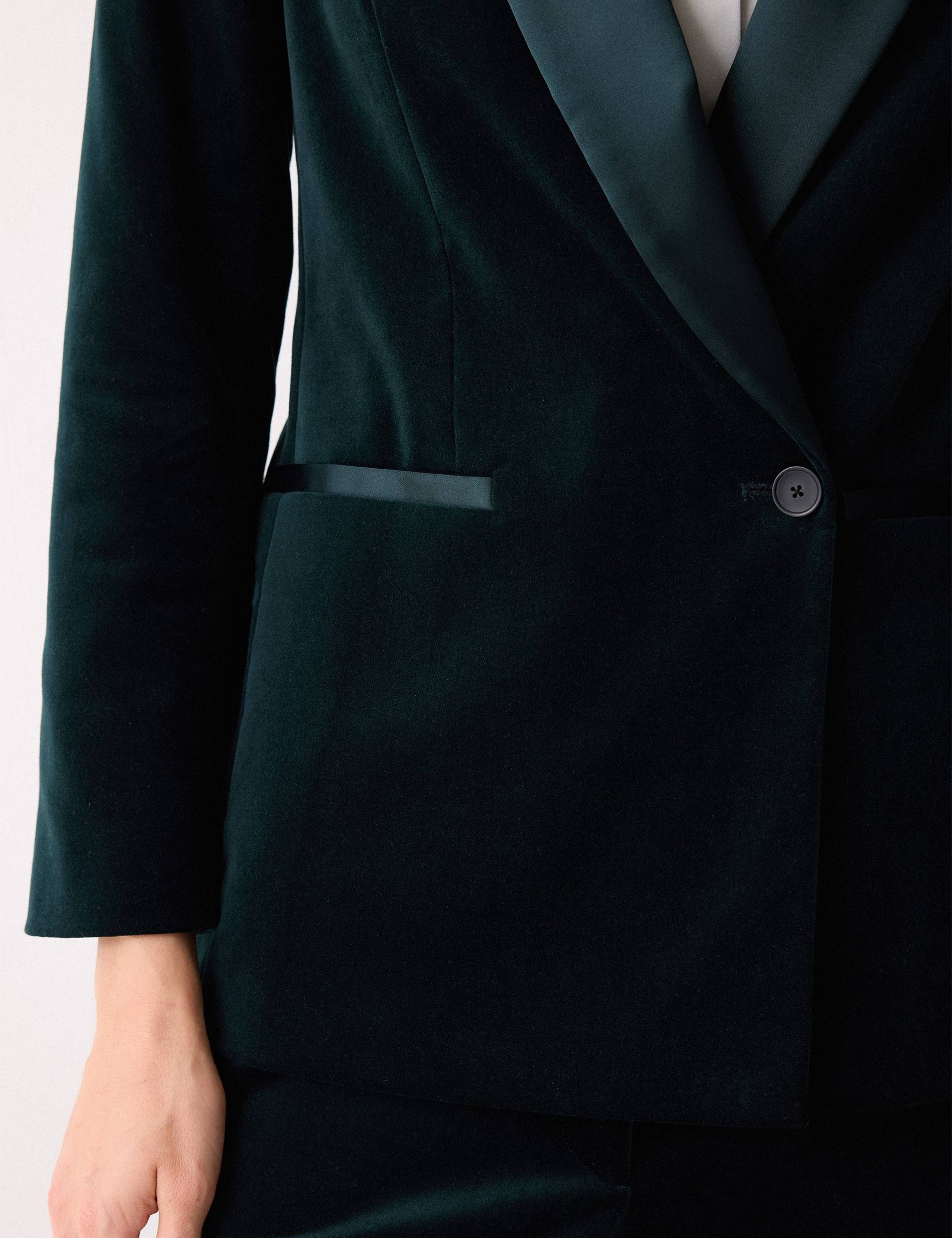 Velvet Tailored Single Breasted Blazer 5 of 6