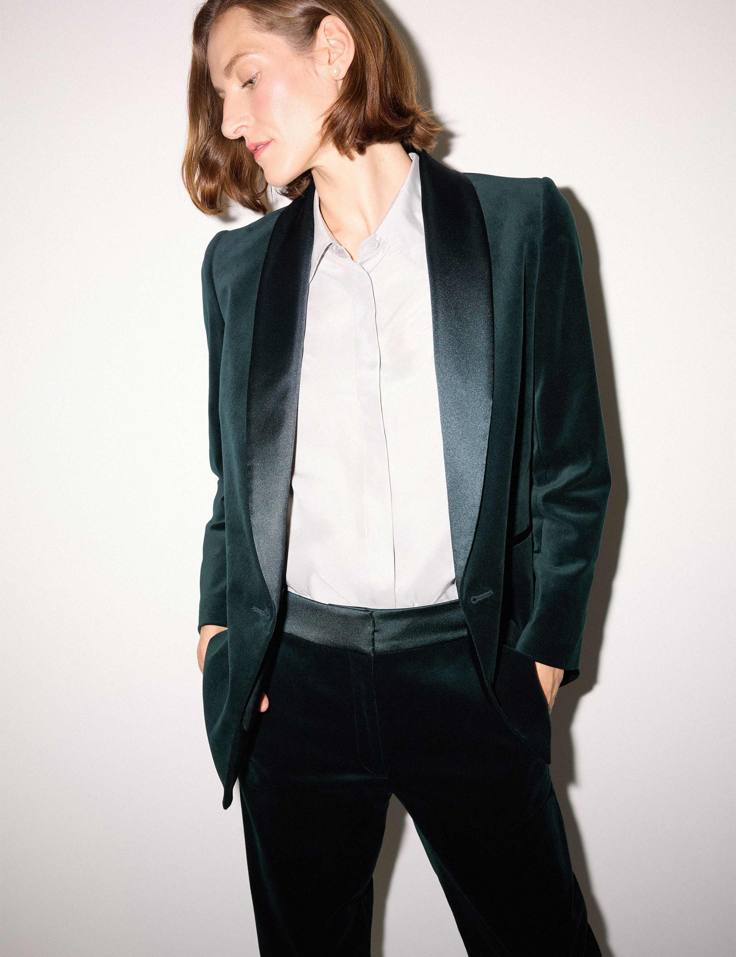 Velvet Tailored Single Breasted Blazer 6 of 6