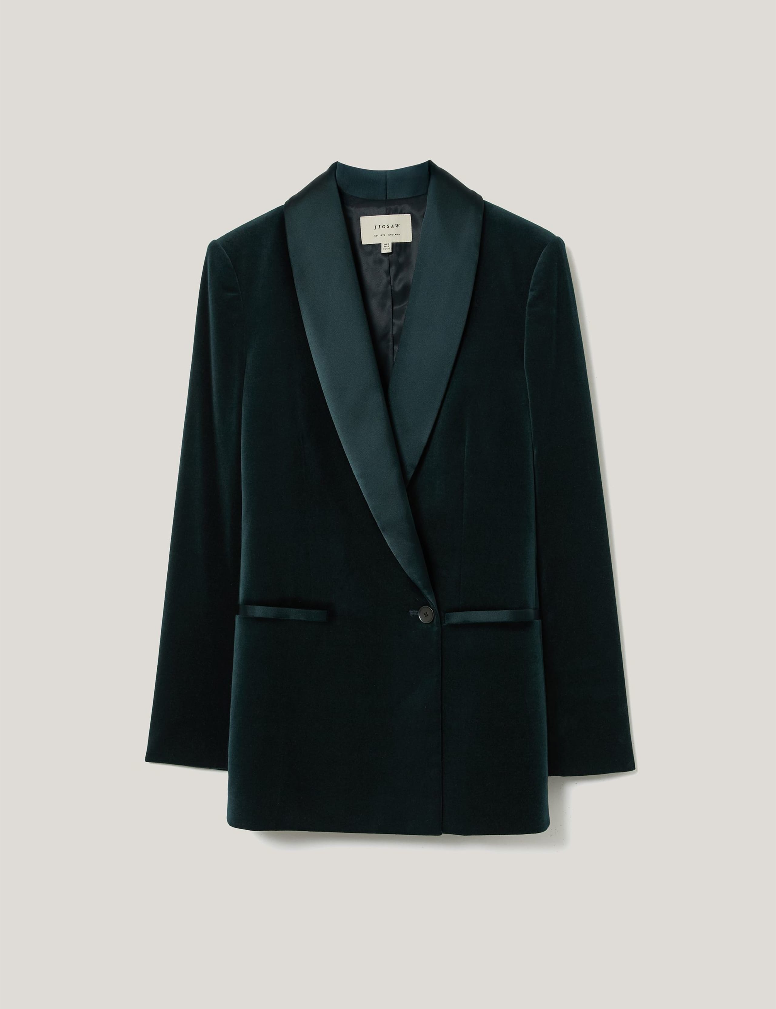 Velvet Tailored Single Breasted Blazer 2 of 6