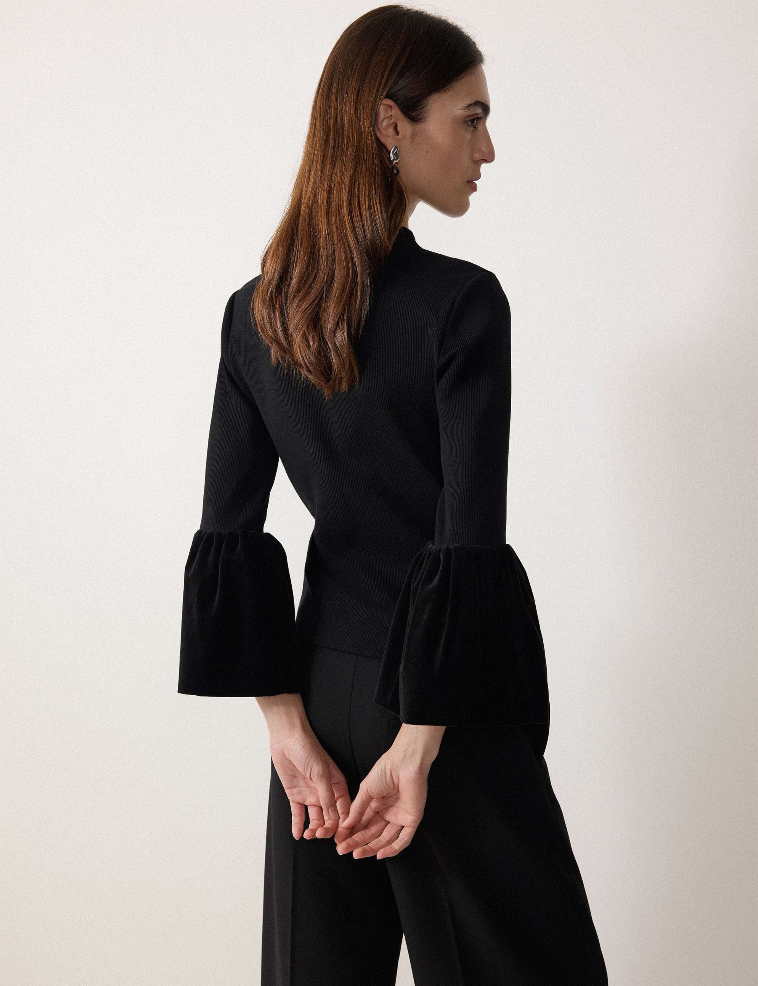 Cotton Rich Ribbed Velvet Sleeve Top 5 of 5