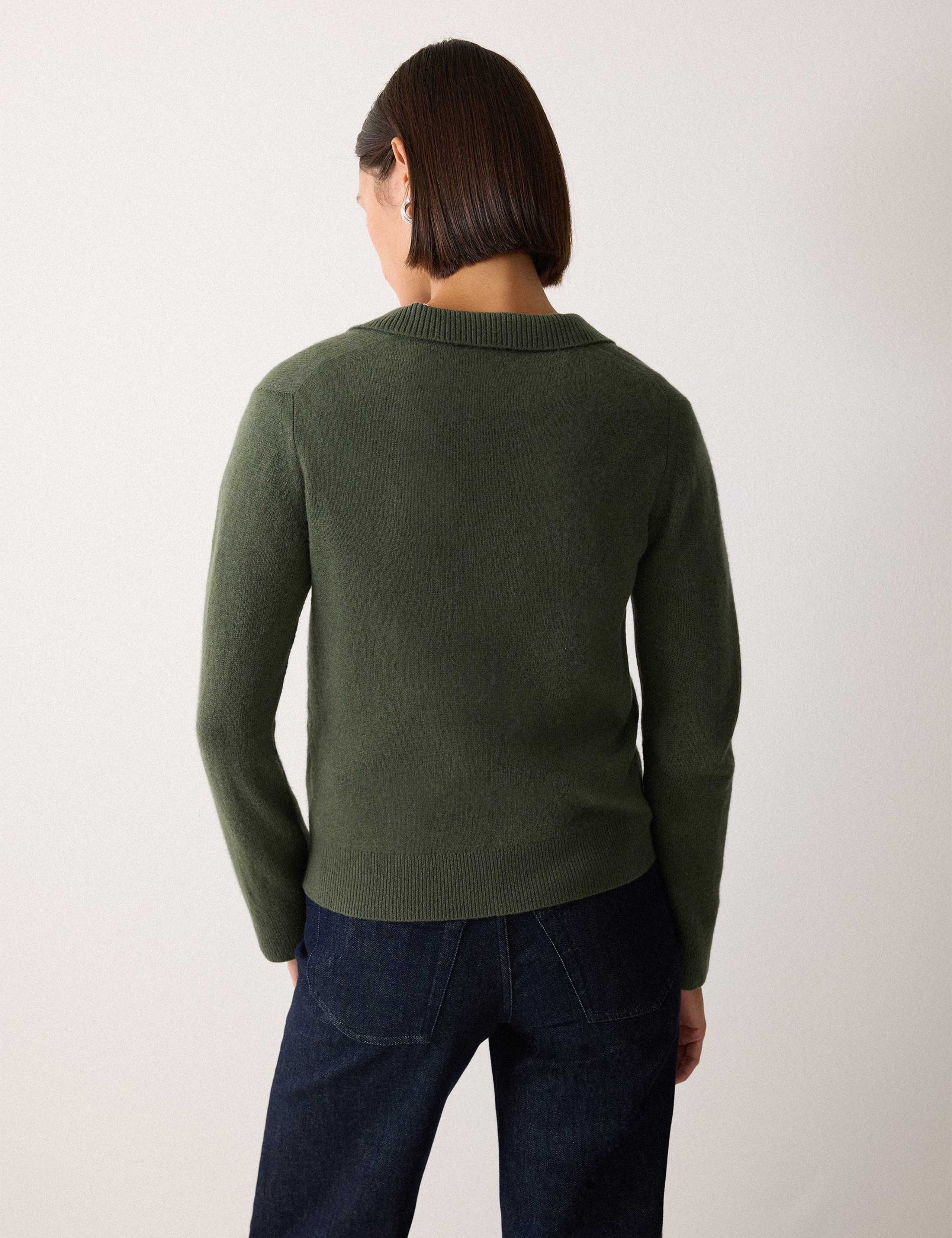 Wool Rich Collared V-Neck Jumper 5 of 5