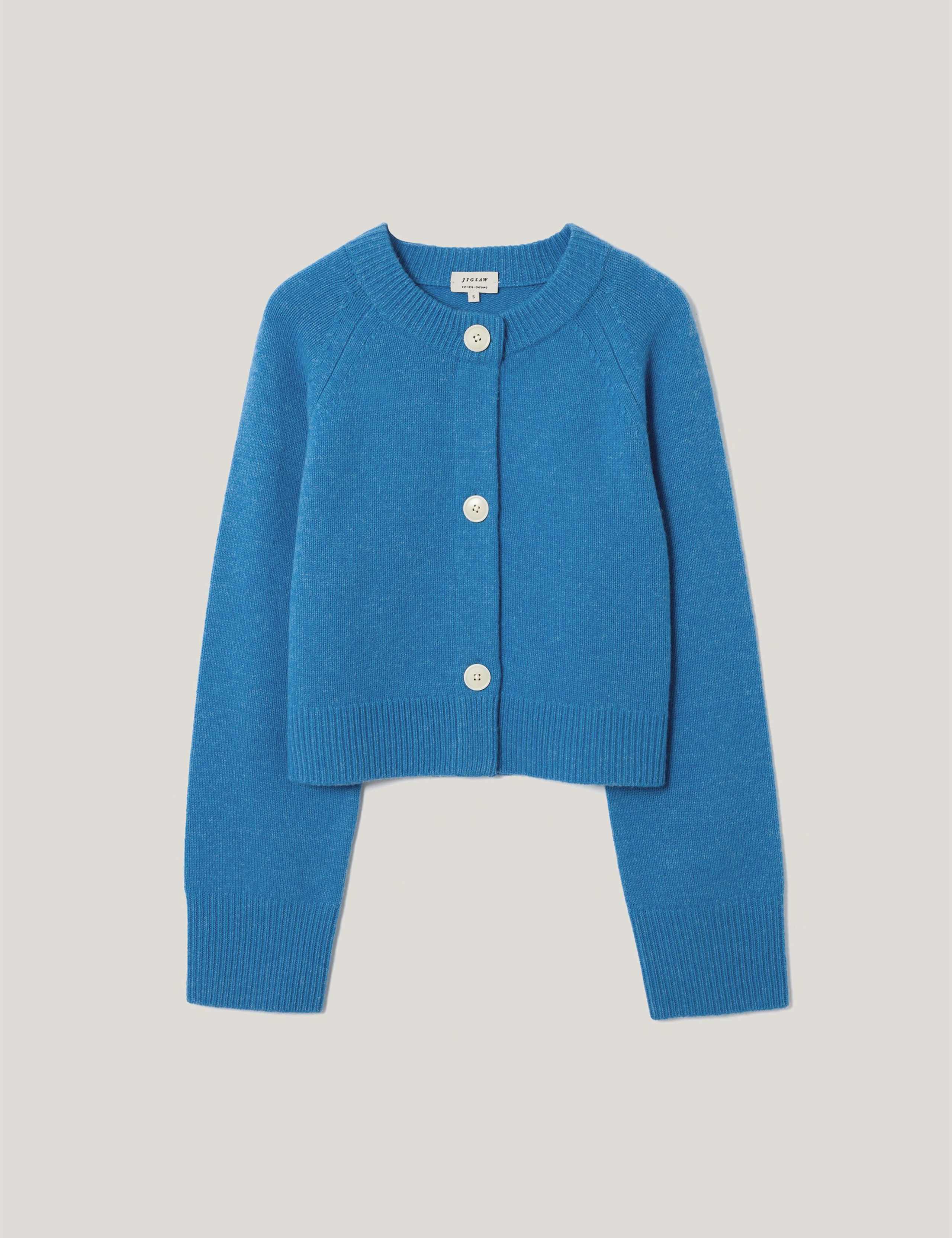 Pure Wool Crew Neck Cropped Cardigan 2 of 5