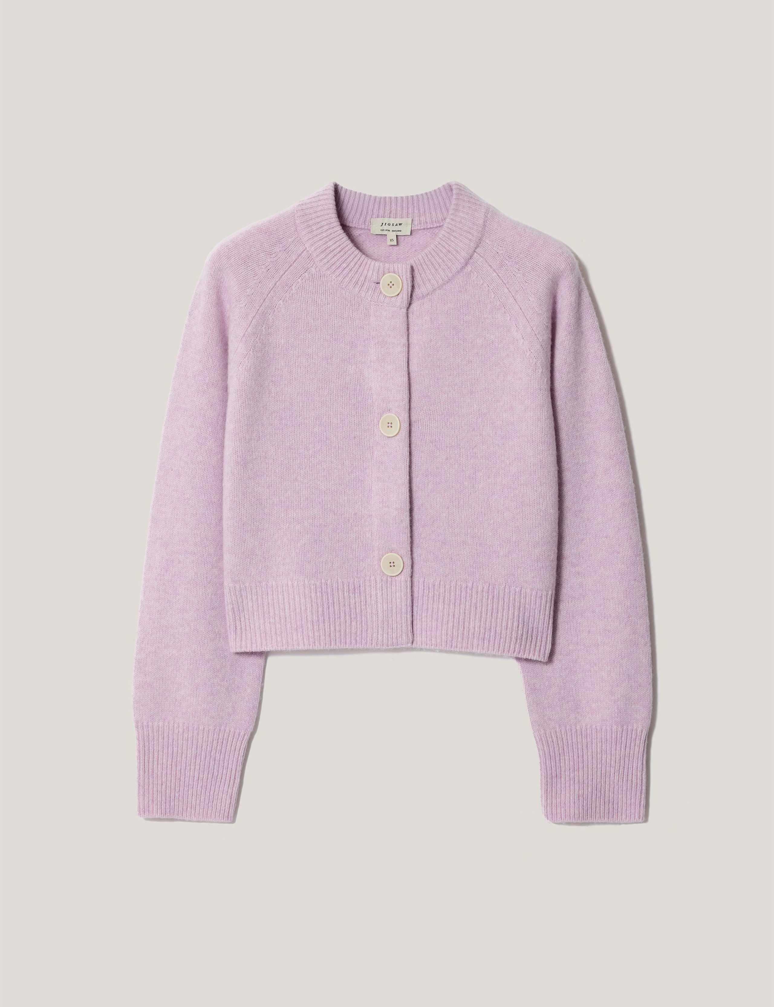 Pure Wool Crew Neck Cropped Cardigan 2 of 5