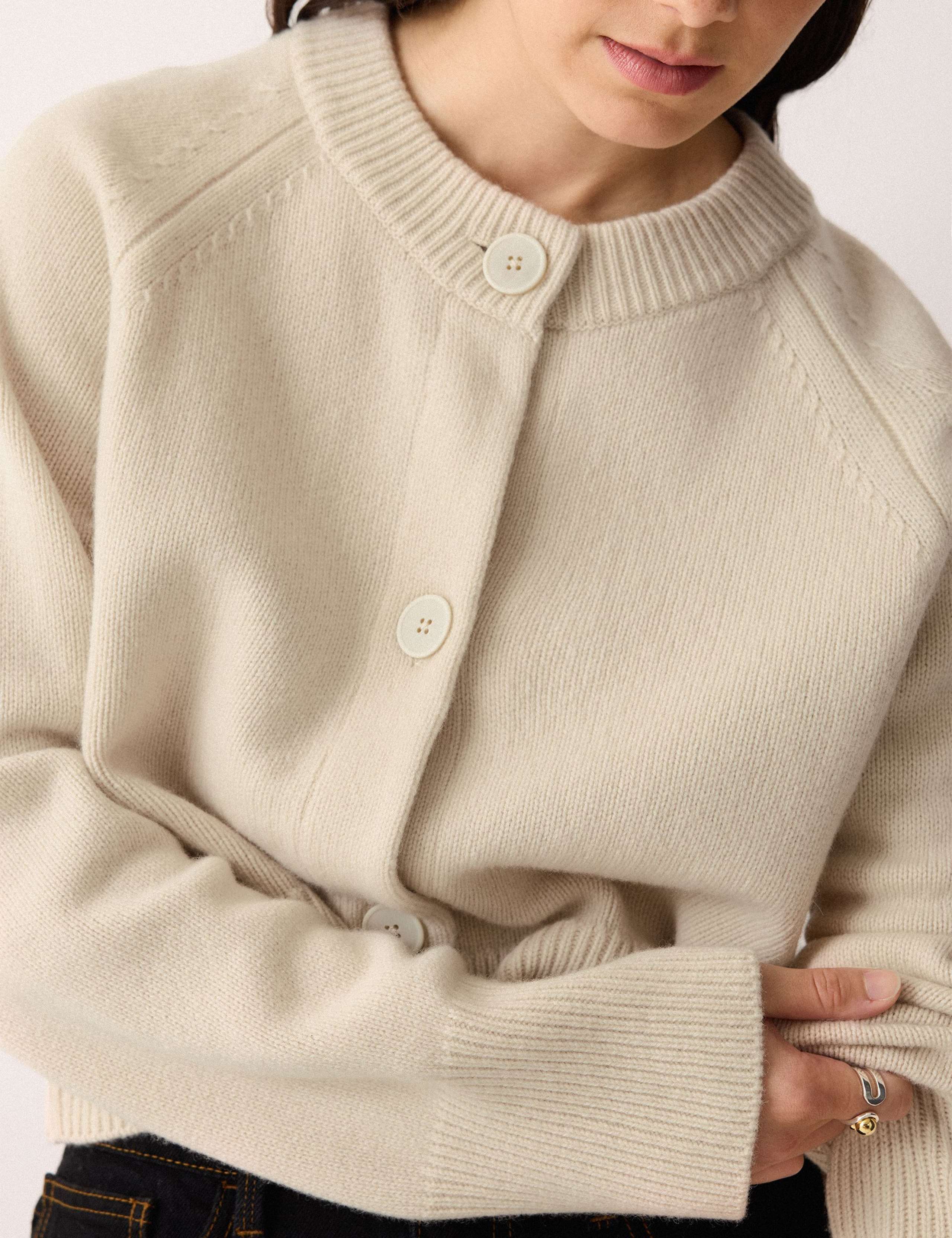 Pure Wool Crew Neck Cropped Cardigan 5 of 5