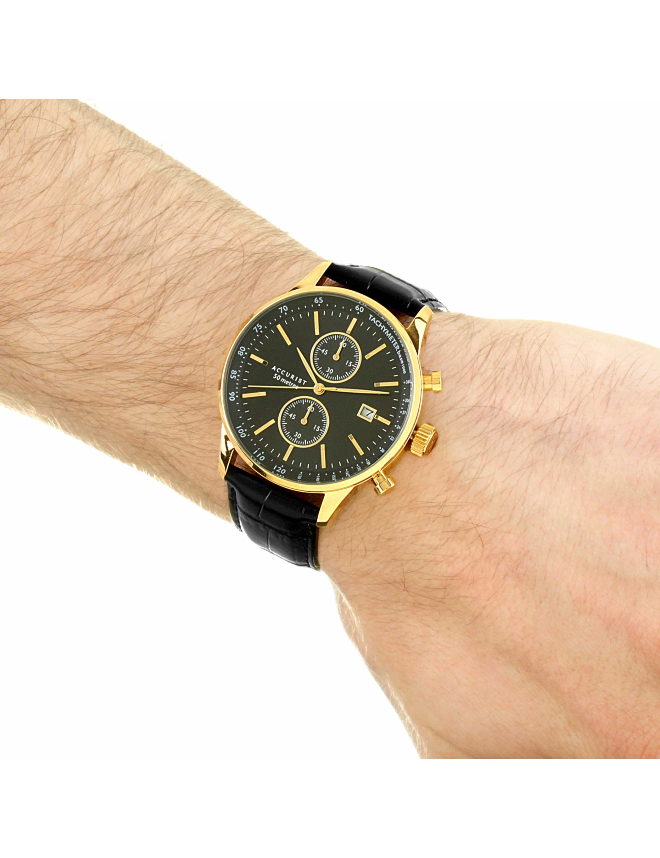 Accurist Leather Chronograph Watch 6 of 6