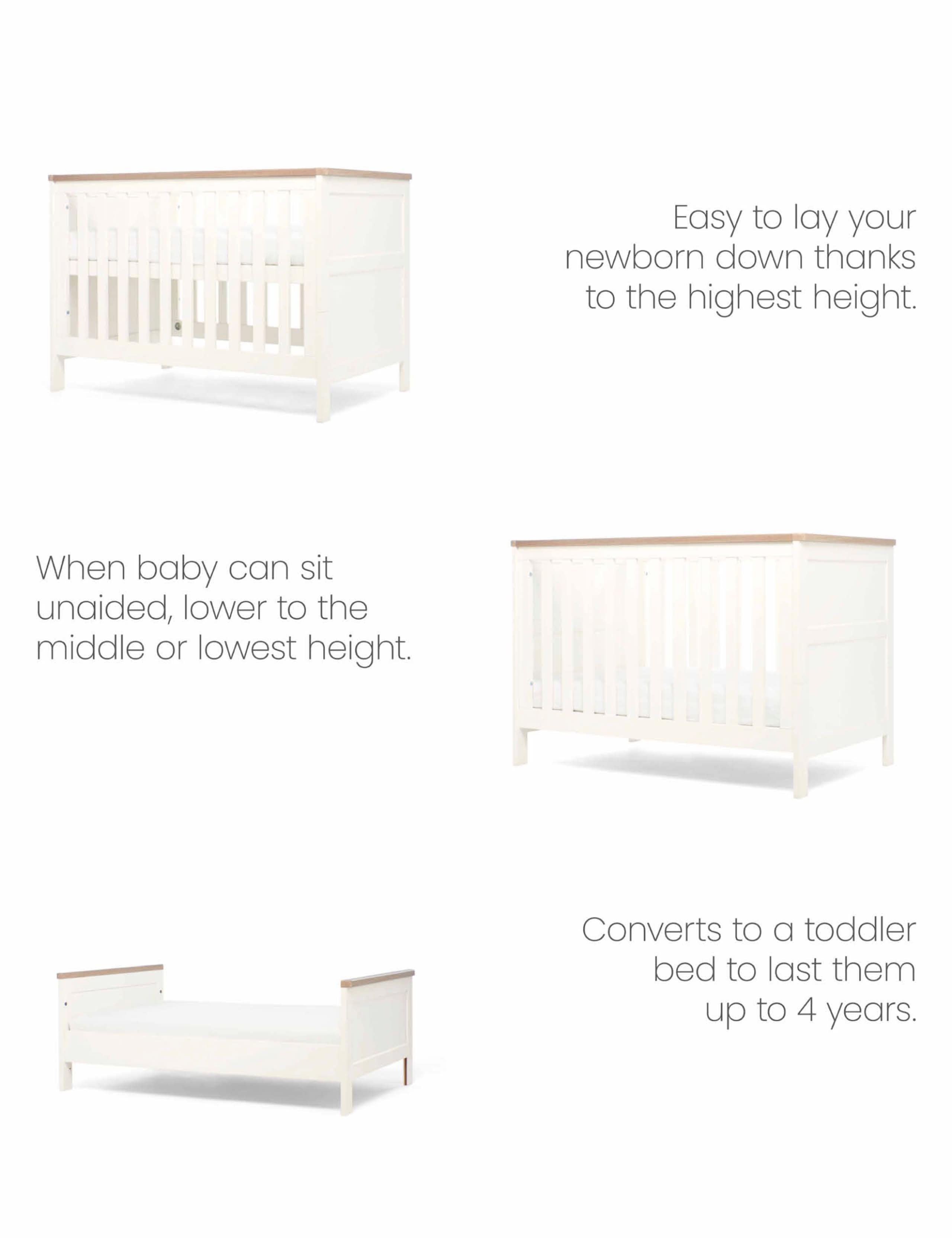 Wedmore Small Cotbed - White/Natural 6 of 6