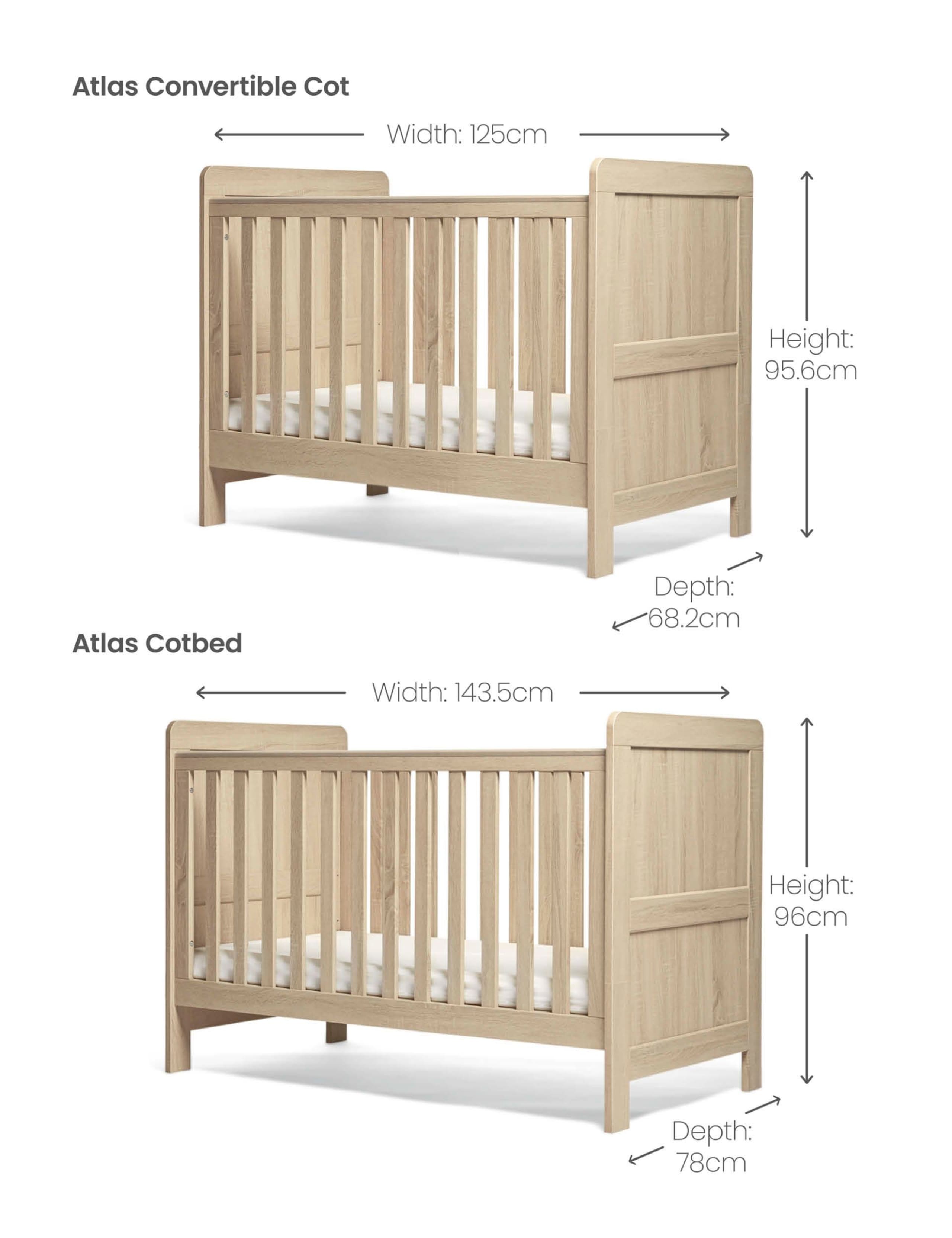 Atlas Small Cotbed - Light Oak 4 of 7