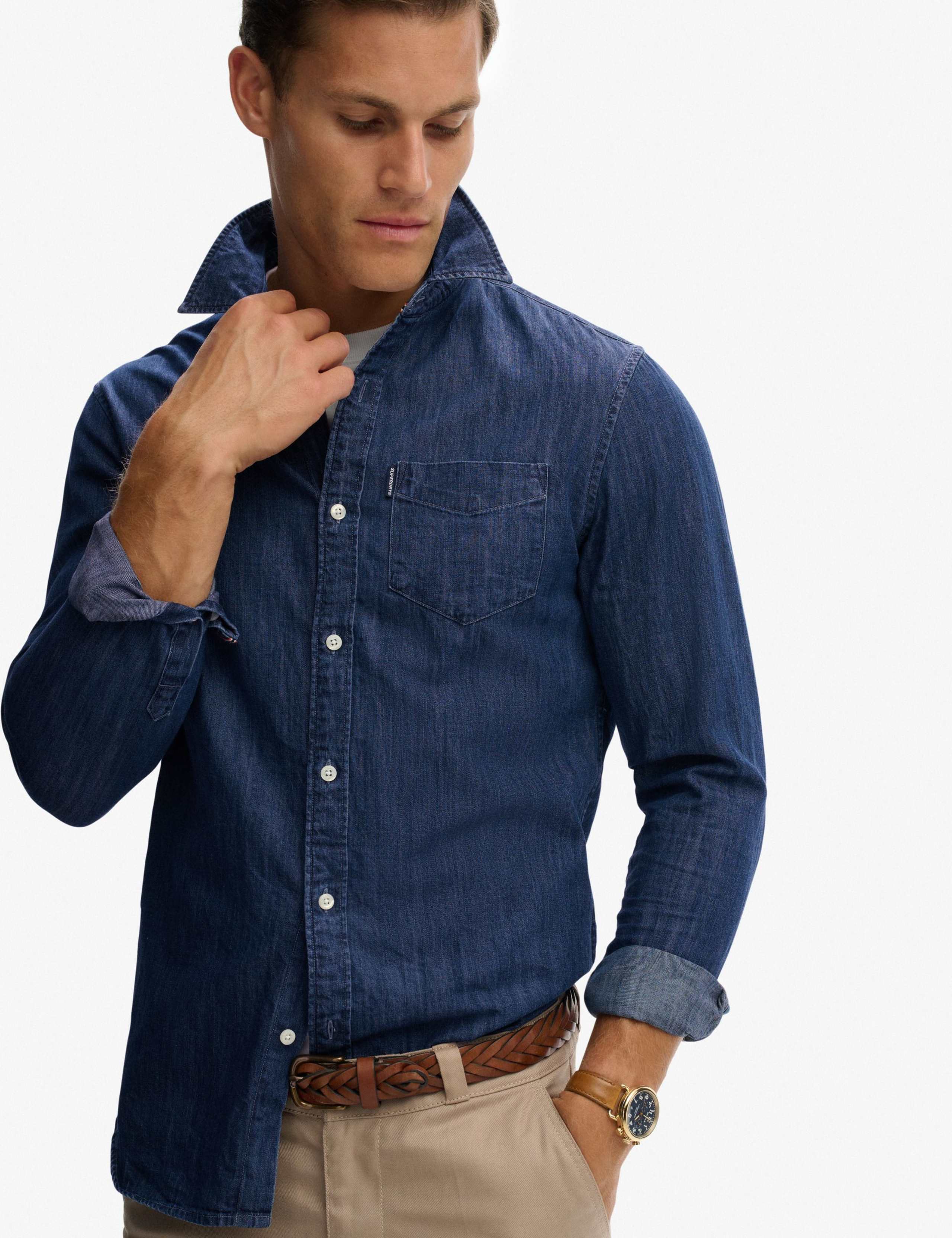 Relaxed Fit Pure Cotton Denim Shirt 3 of 3