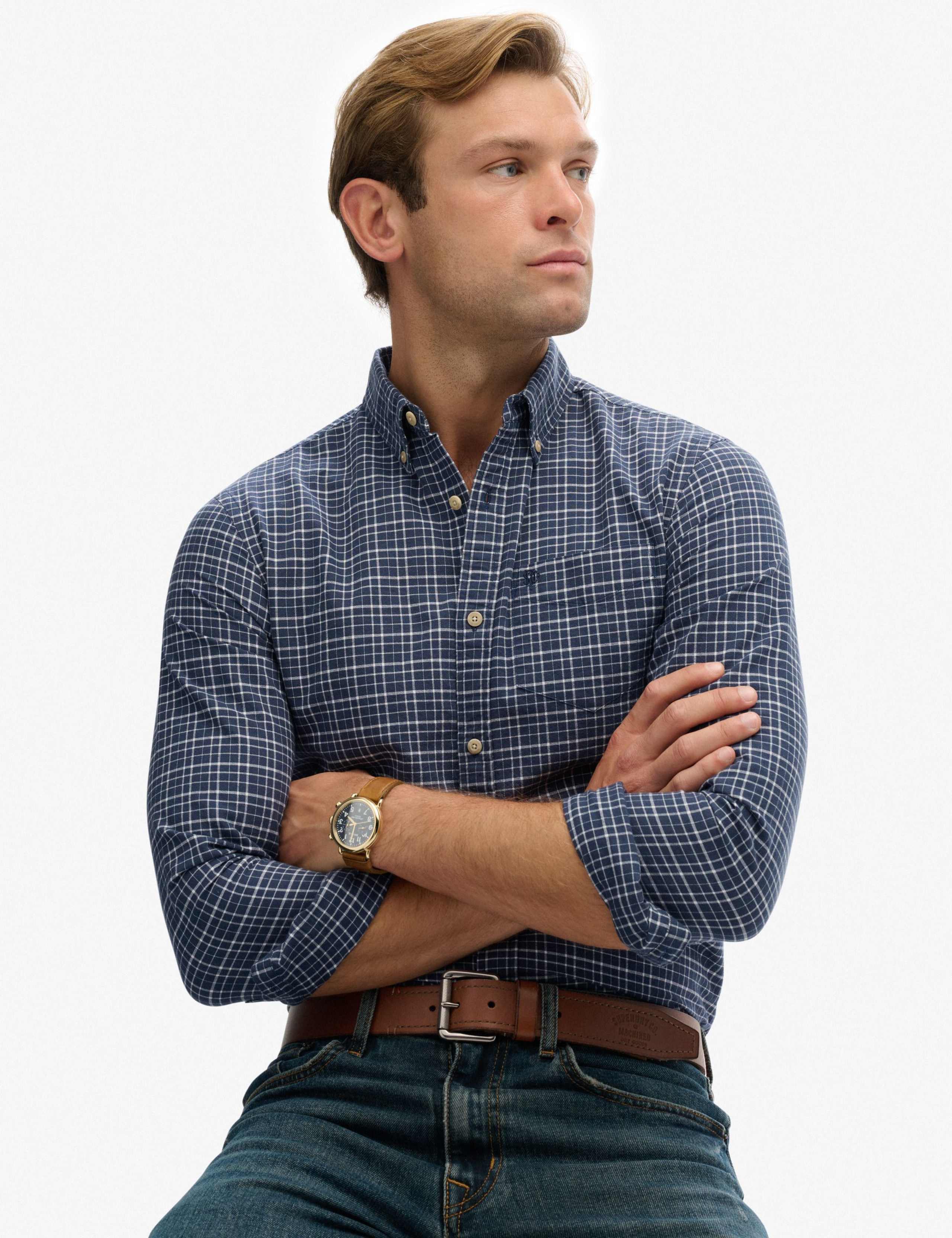 Relaxed Fit Pure Cotton Checked Oxford Shirt 6 of 6