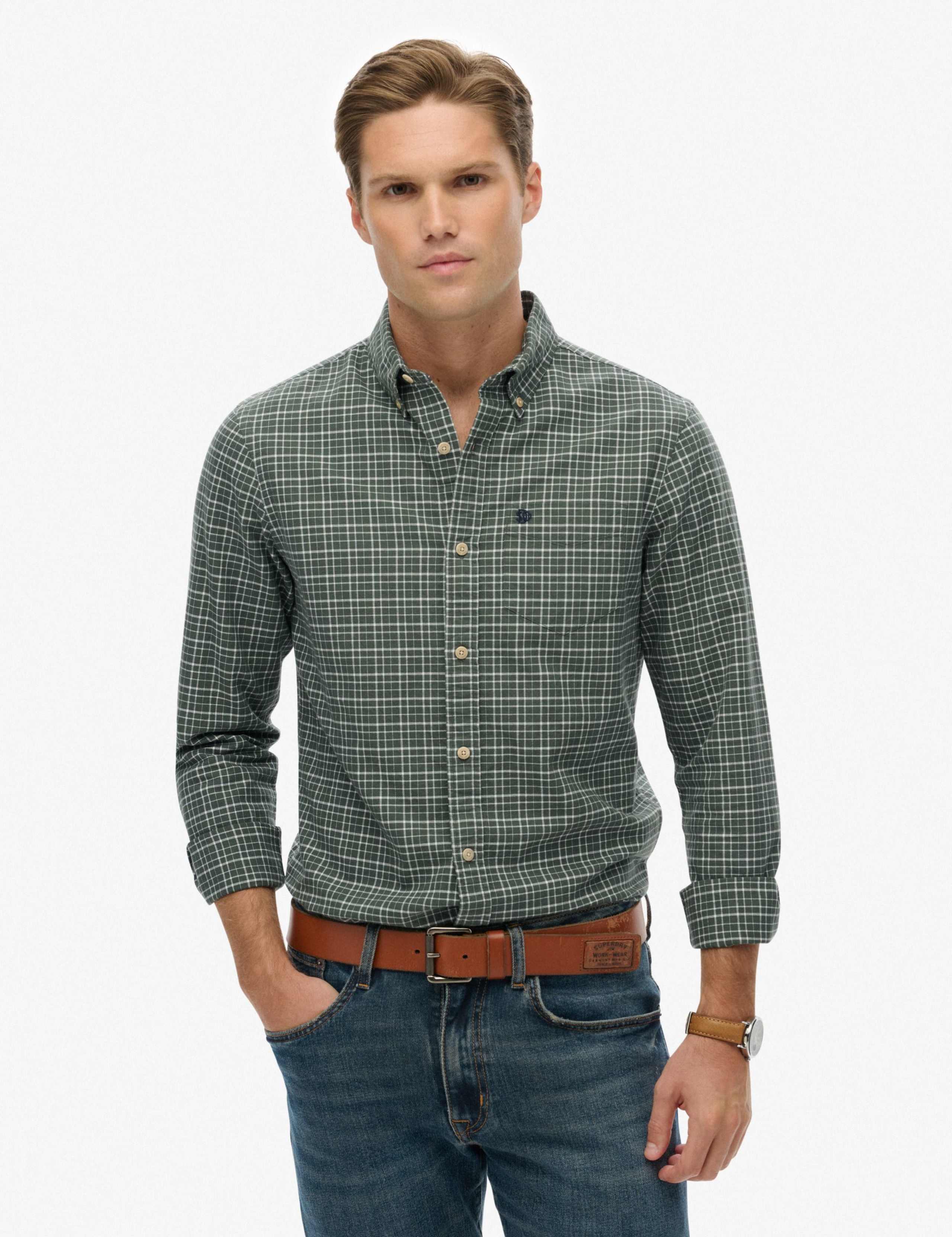 Relaxed Fit Pure Cotton Checked Oxford Shirt 1 of 4