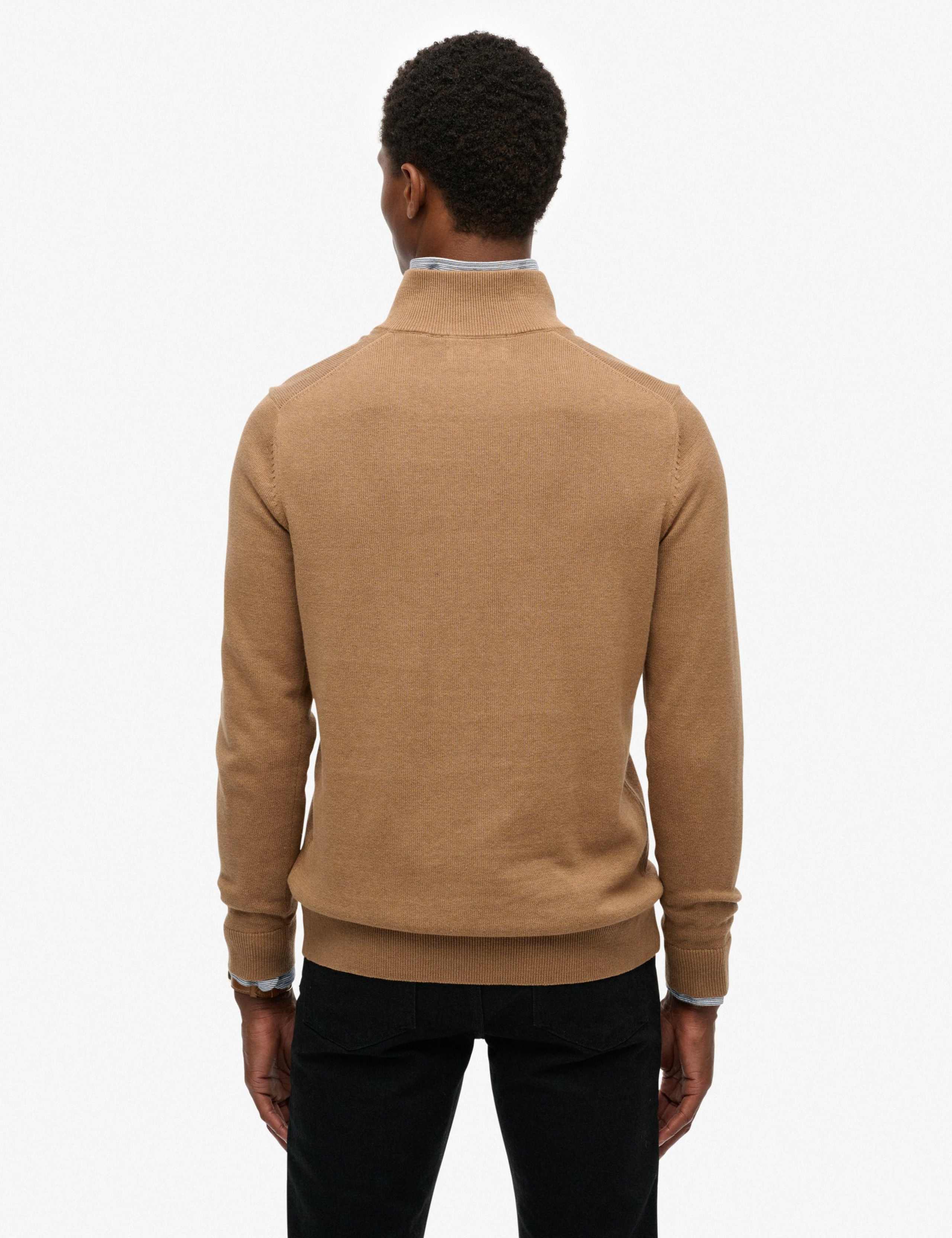 Slim Fit Pure Cotton Half Zip Jumper 3 of 3