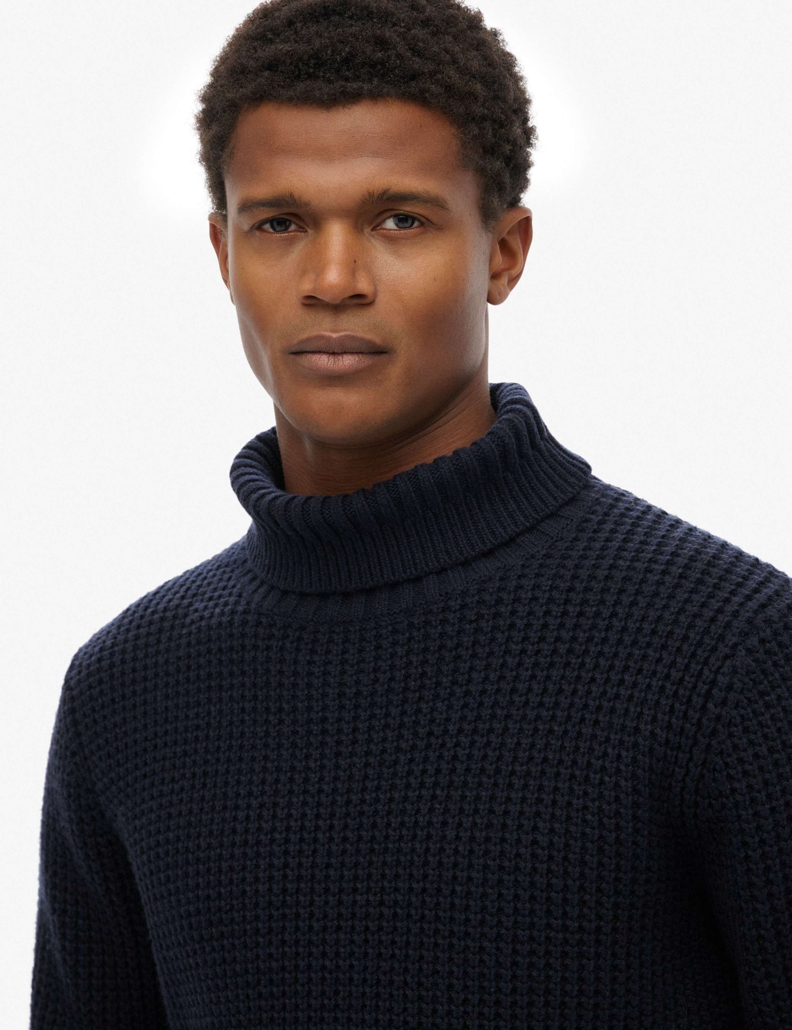 Textured Roll Neck Jumper with Wool 3 of 3