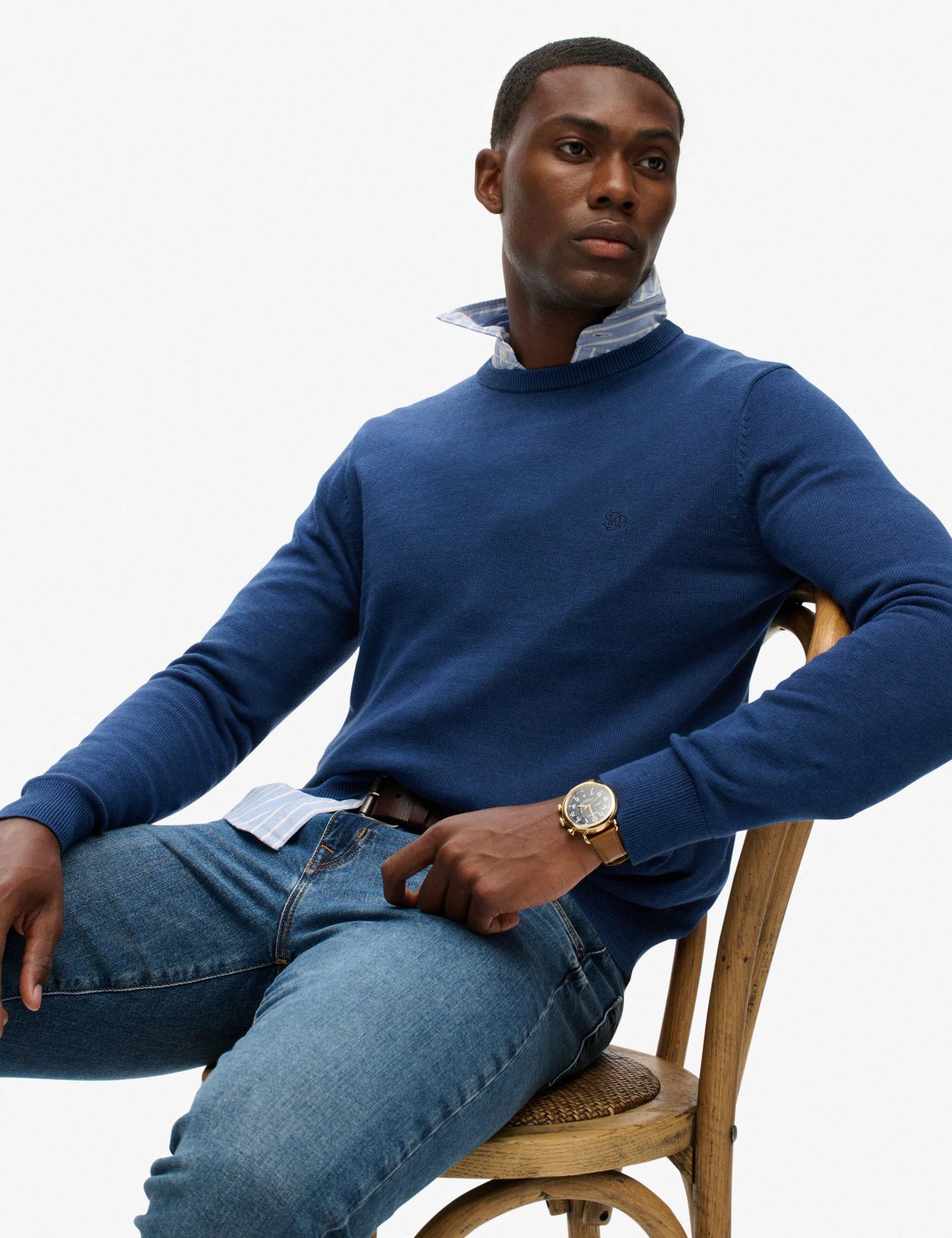 Pure Cotton Crew Neck Jumper 3 of 3