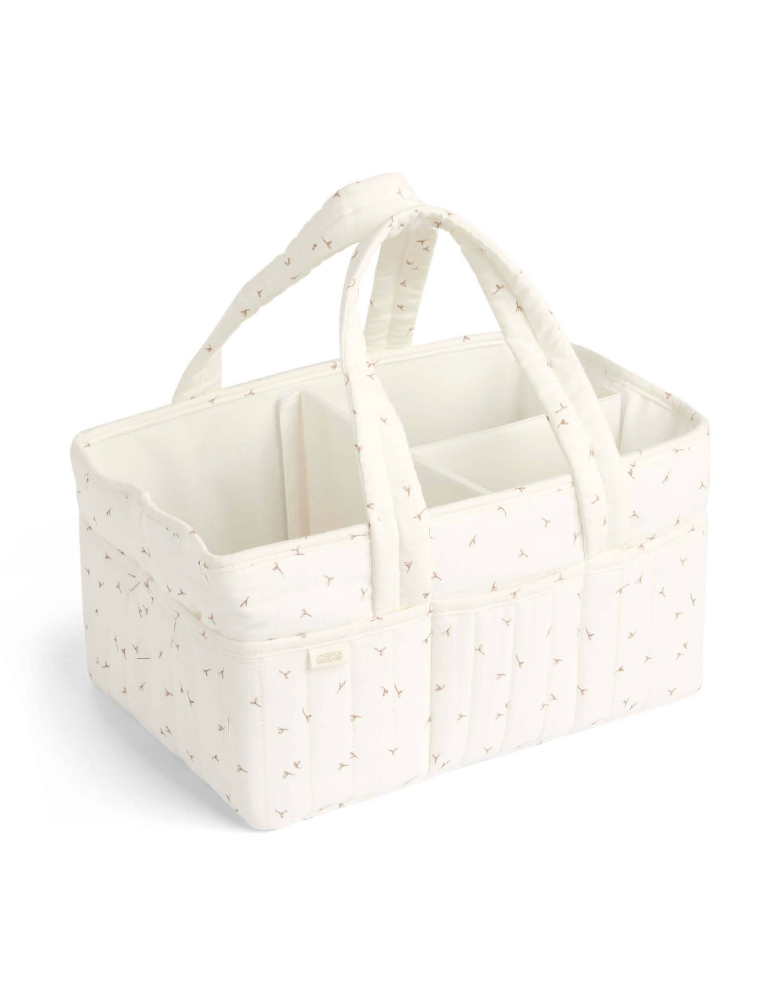 Pure Cotton Seedling Print Nappy Caddy Bag 1 of 3