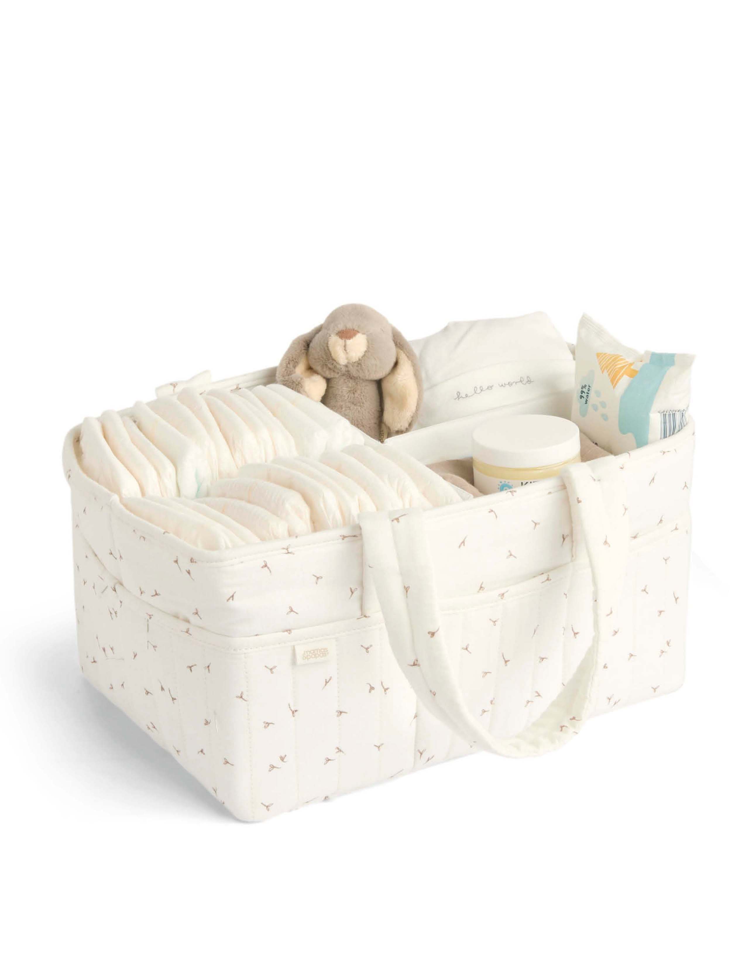 Pure Cotton Seedling Print Nappy Caddy Bag 3 of 3
