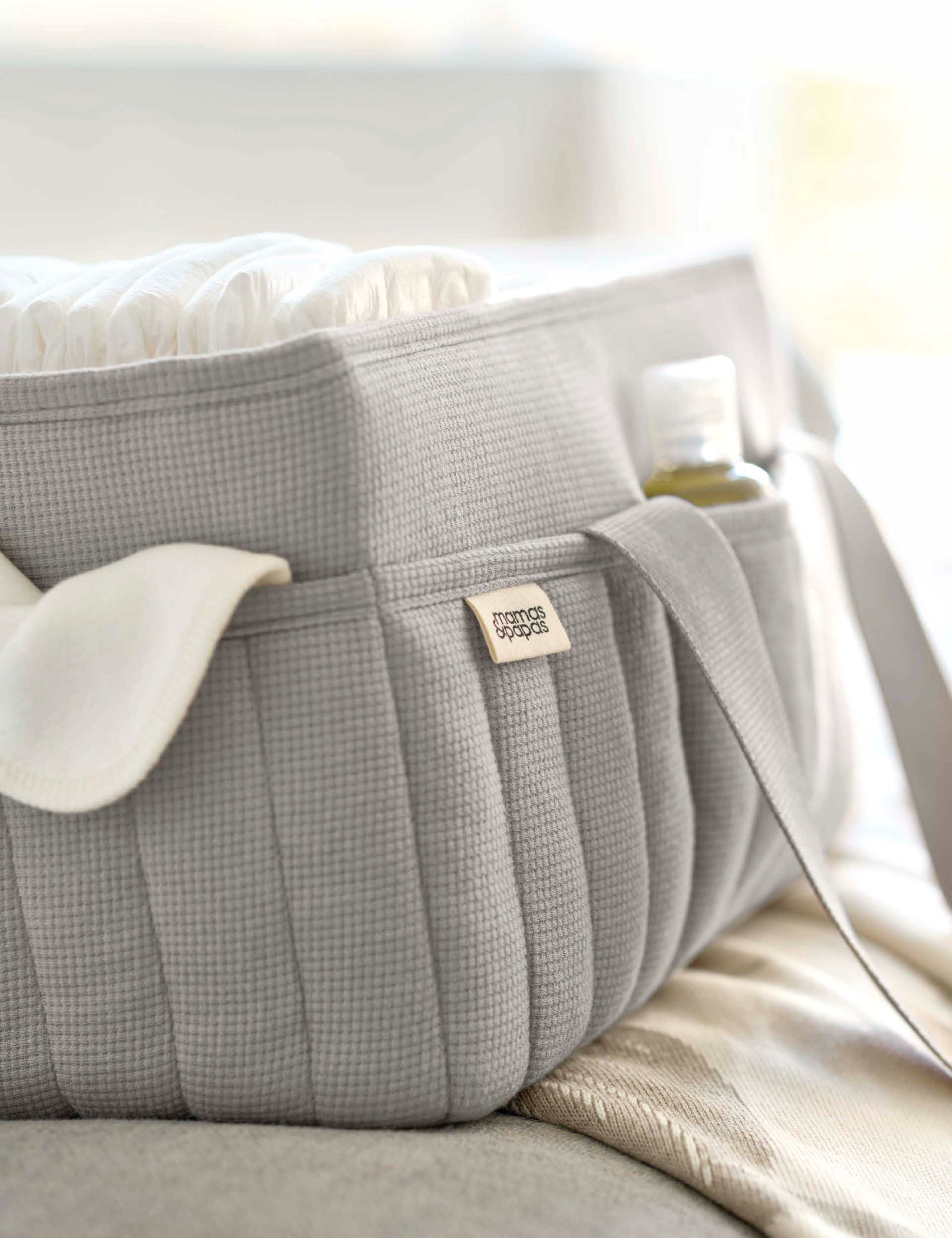 Pure Cotton Waffle Nappy Caddy Bag 3 of 6