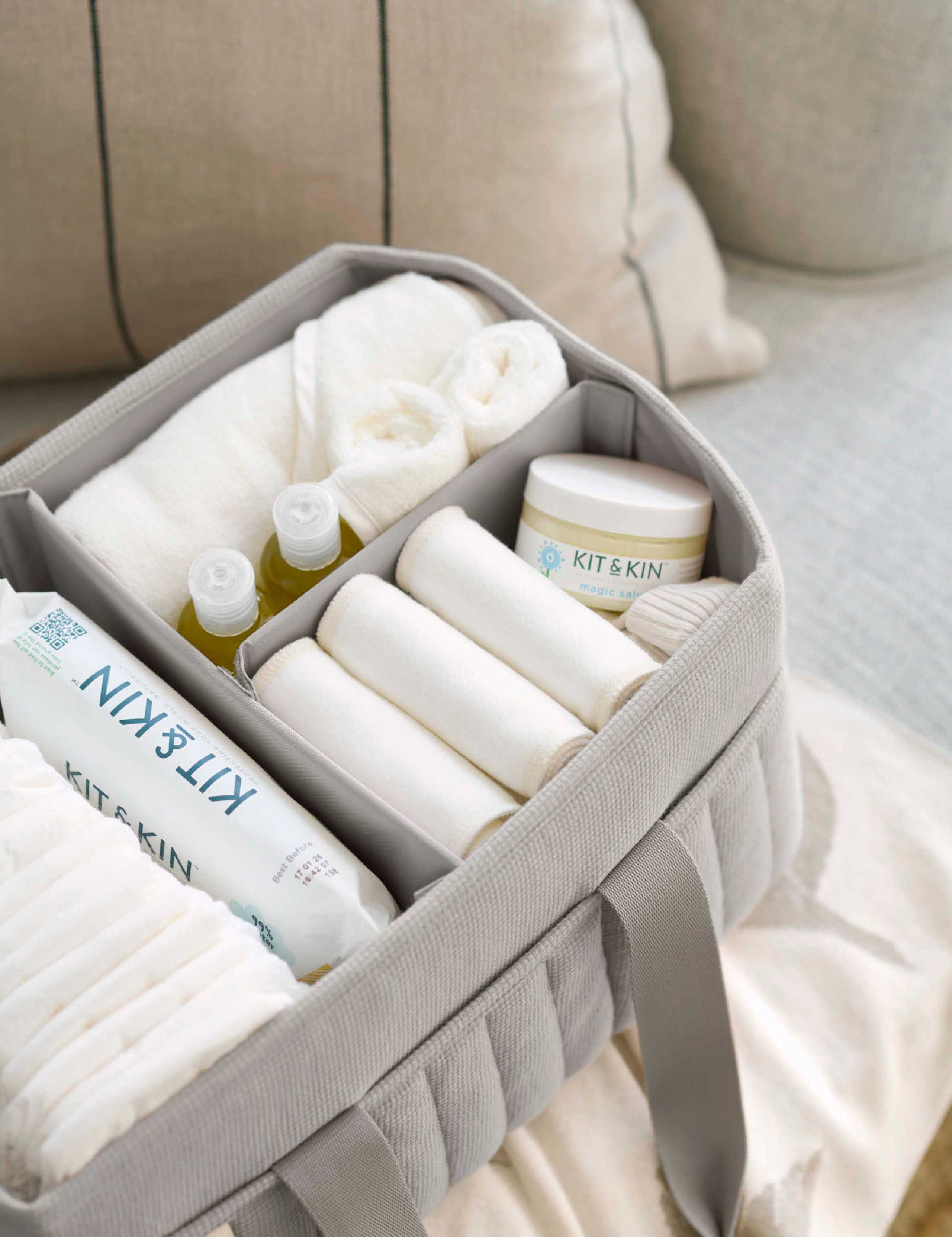 Pure Cotton Waffle Nappy Caddy Bag 4 of 6