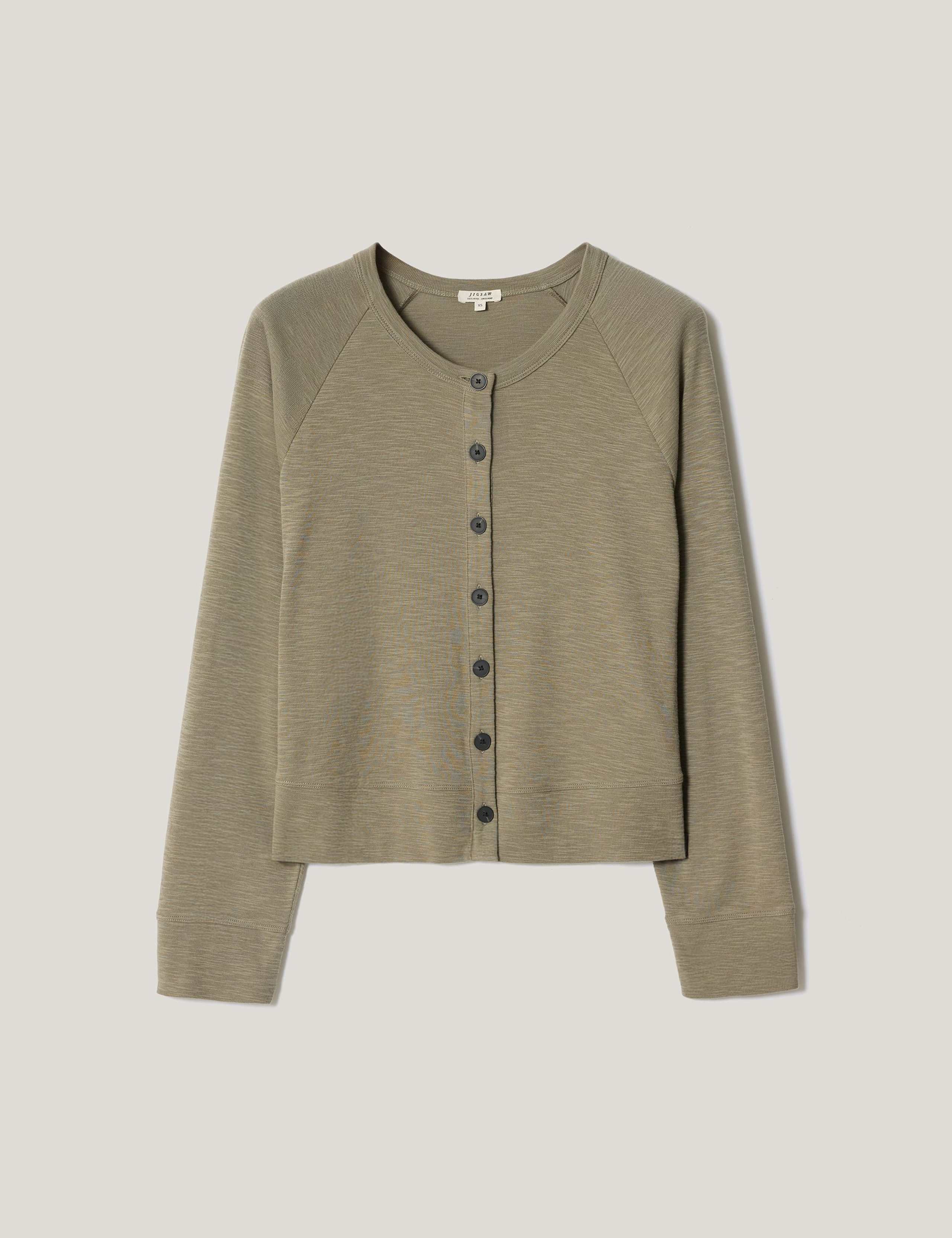 Pure Cotton Crew Neck Cardigan 2 of 5