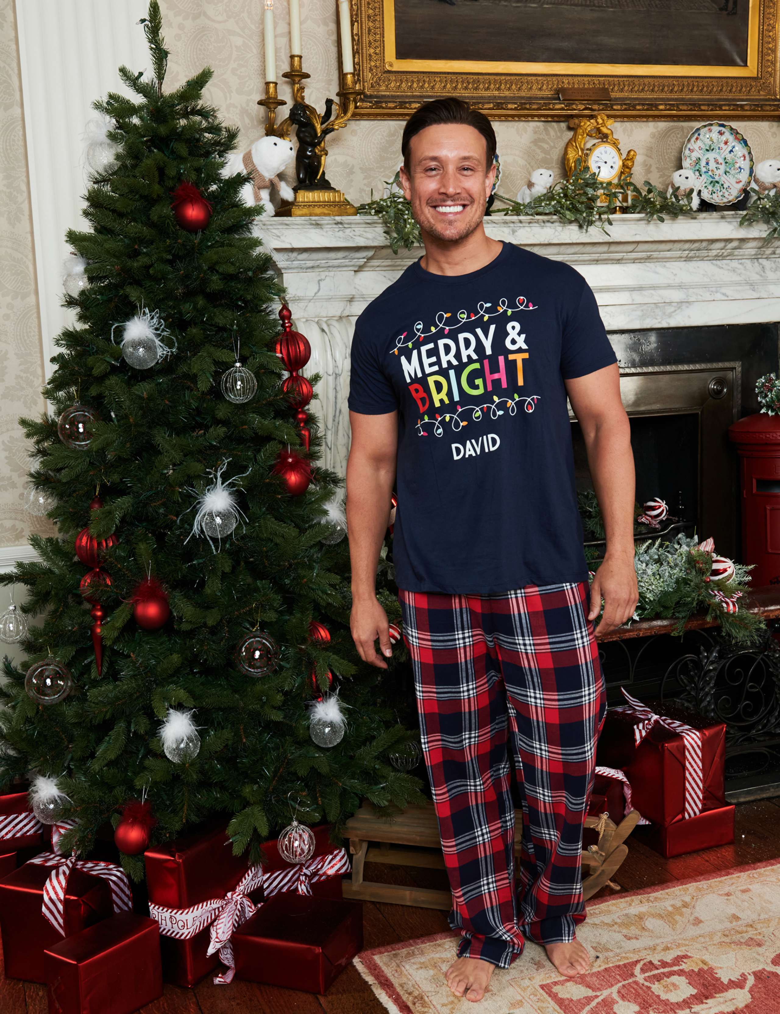 Personalised Festive Mens Pyjamas 2 of 3