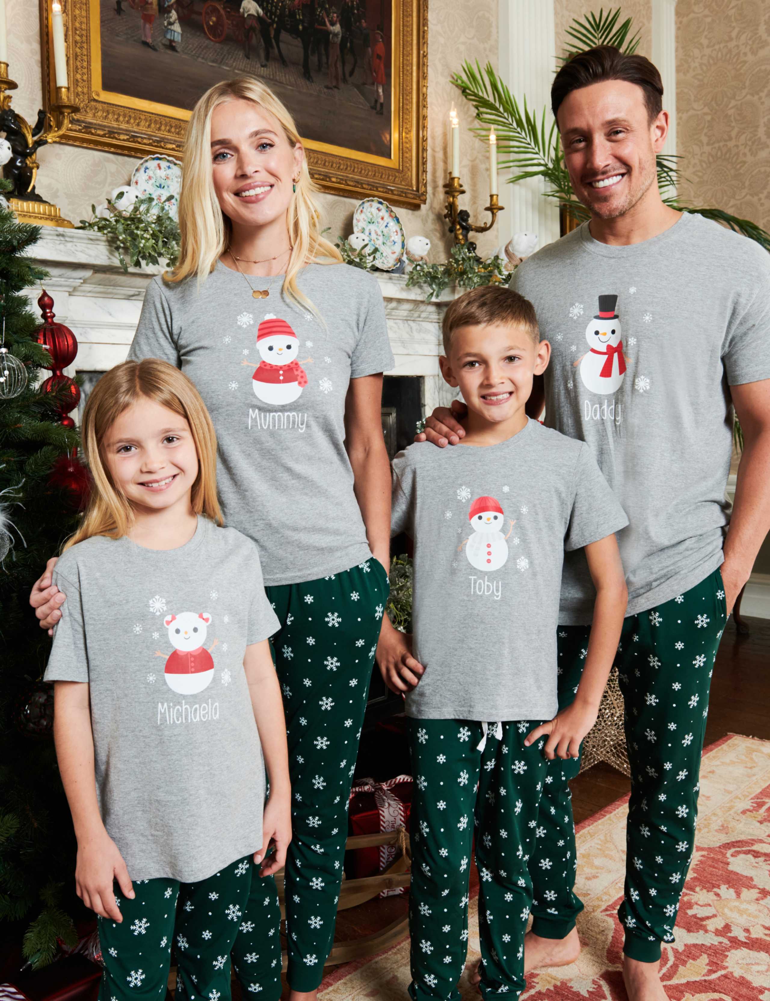 Personalised Christmas Snowman Womens Pyjamas by Dollymix 4 of 4