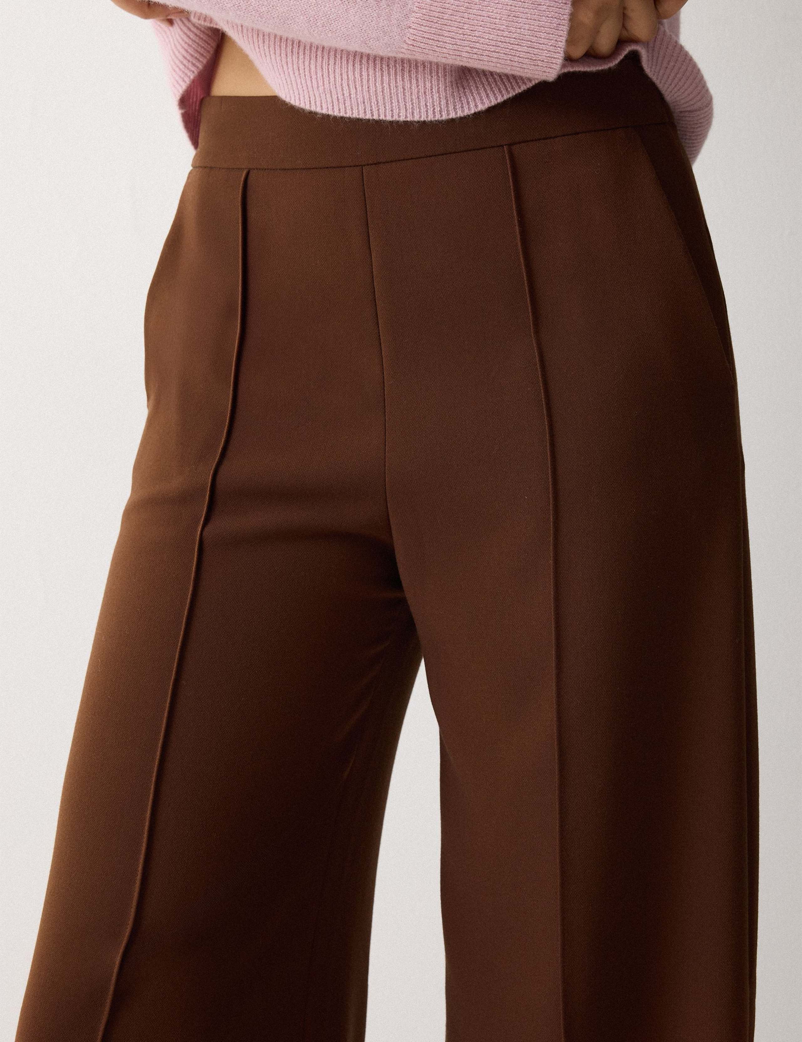 Crepe Pintuck Detail Wide Leg Trousers 3 of 5