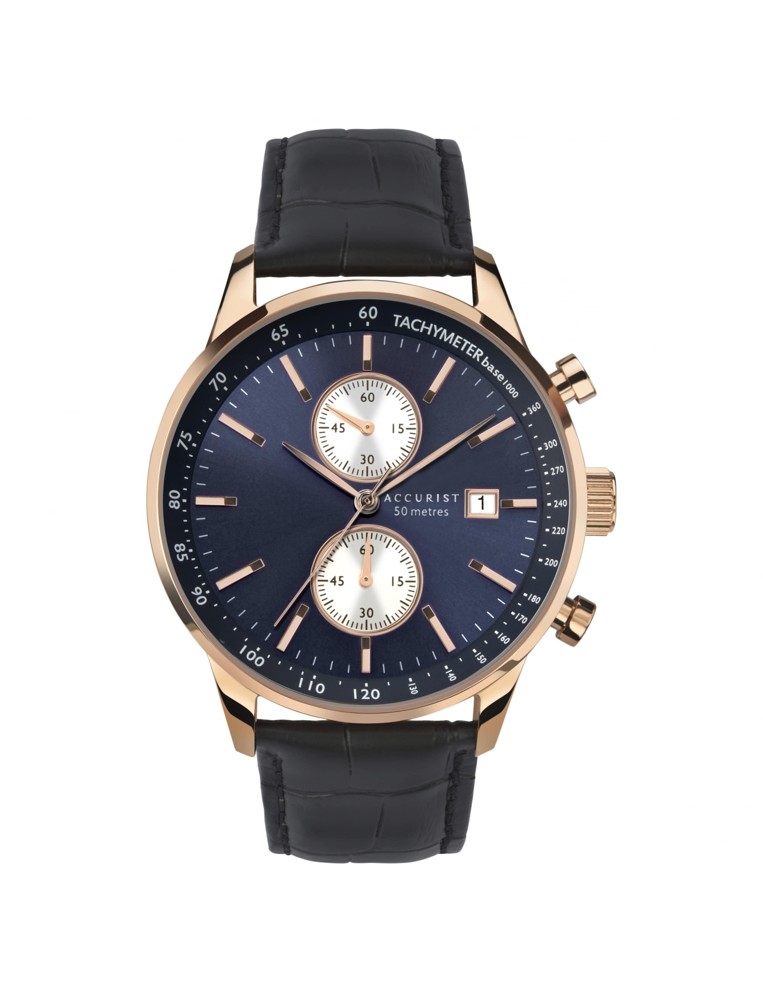 Accurist Leather Chronograph Watch 1 of 7