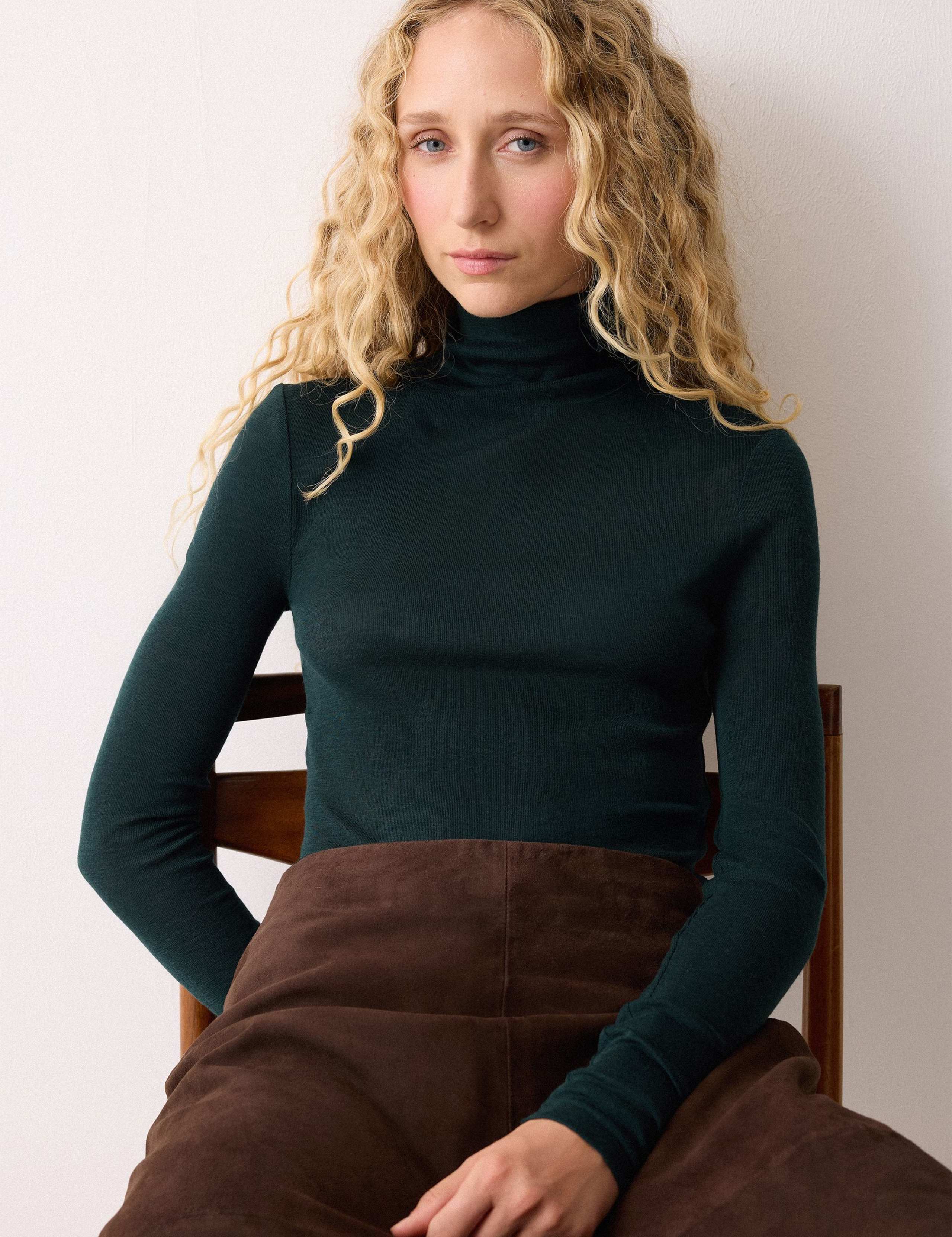 Pure Merino Wool Polo Neck Jumper 2 of 5