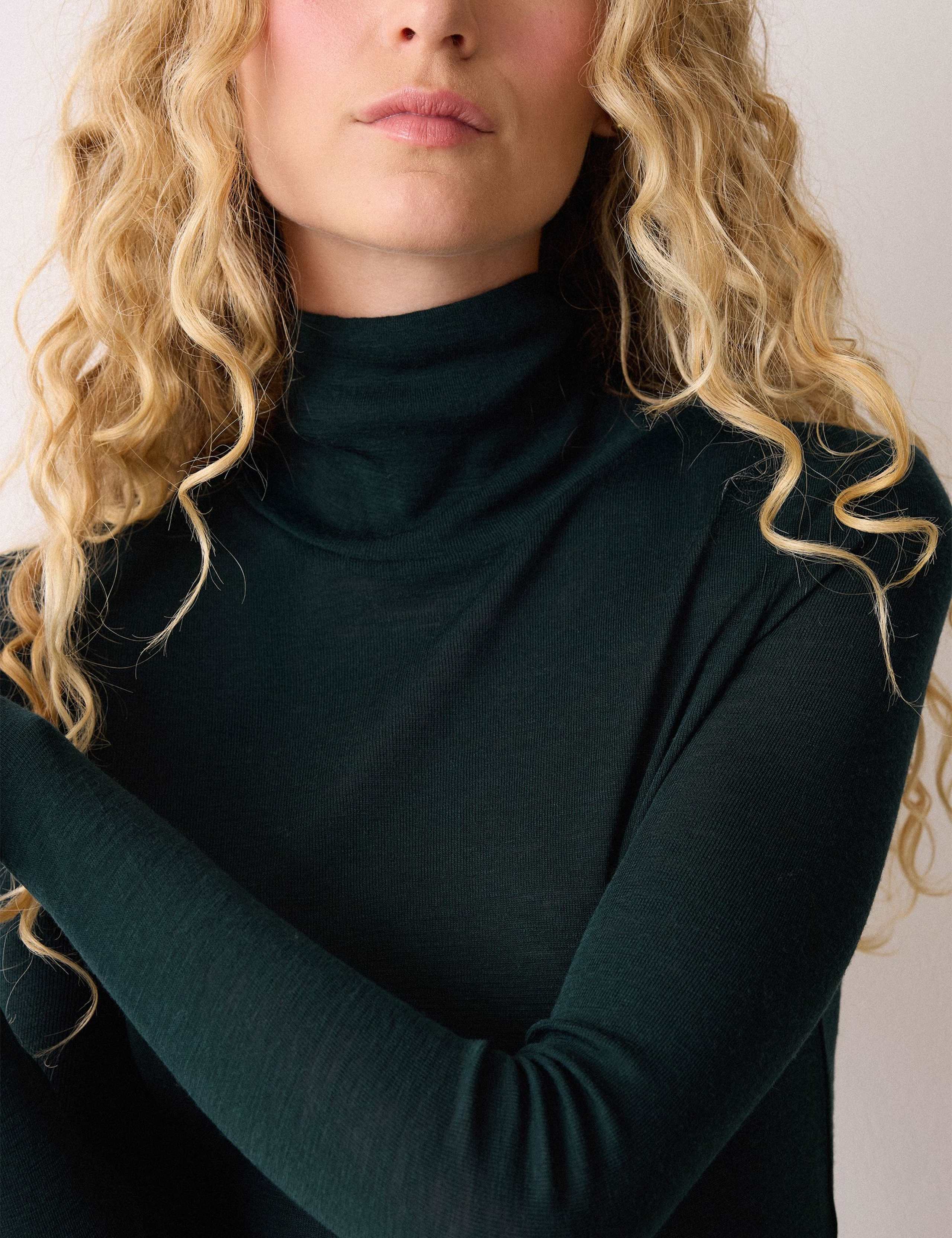 Pure Merino Wool Polo Neck Jumper 4 of 5