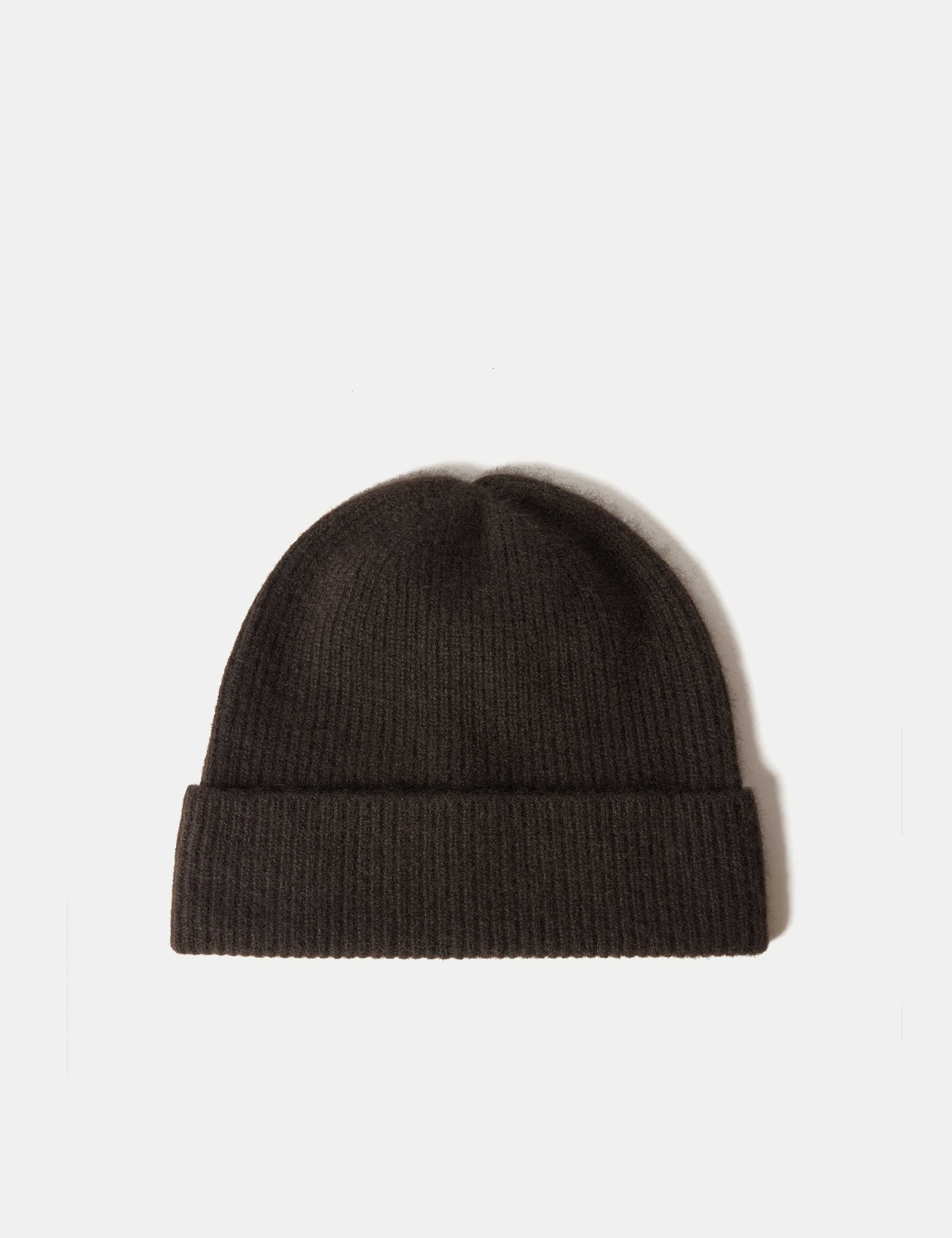 Pure Cashmere Rib Beanie Hat 1 of 3