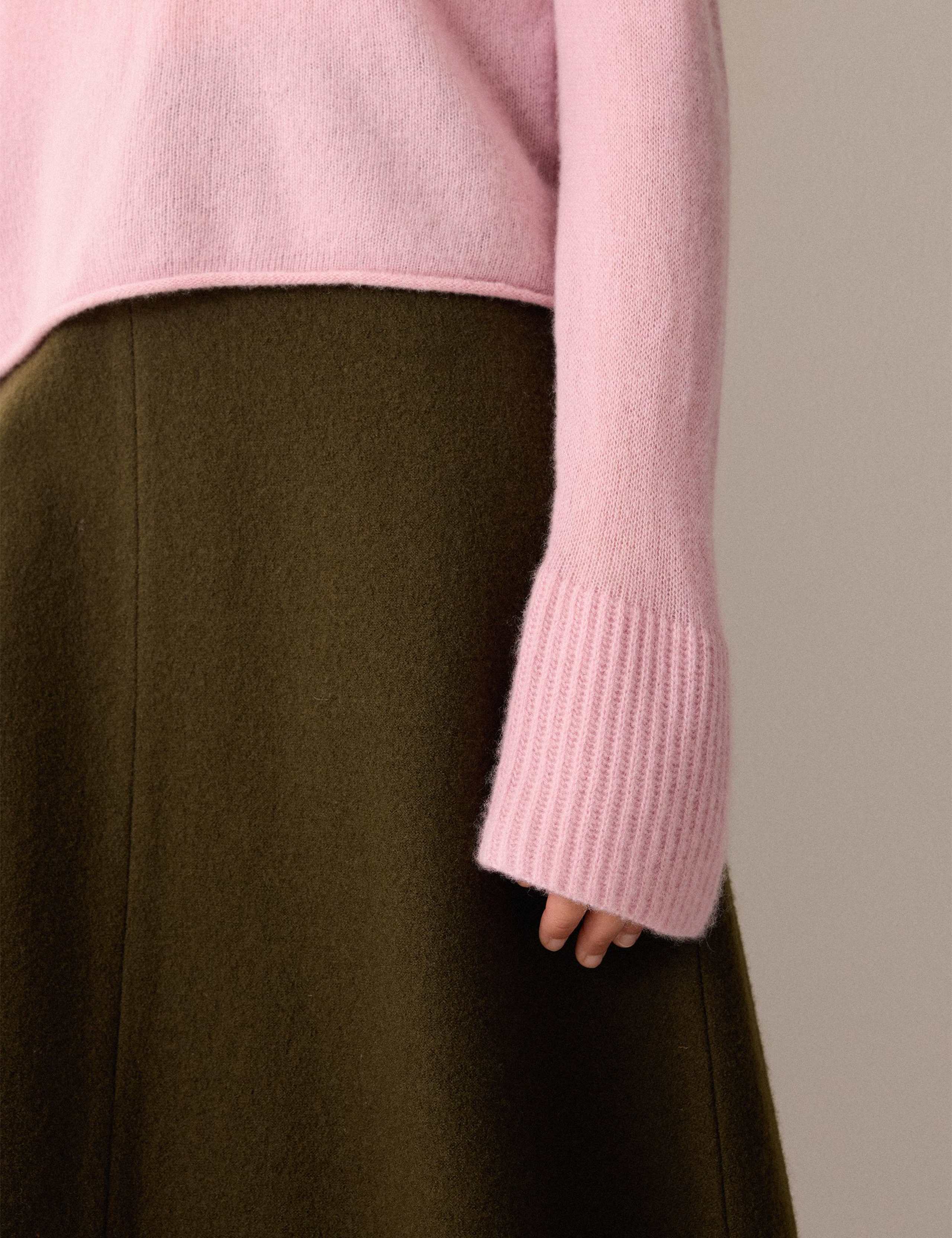 Pure Cashmere Round Neck Fluted Cuff Jumper 2 of 5