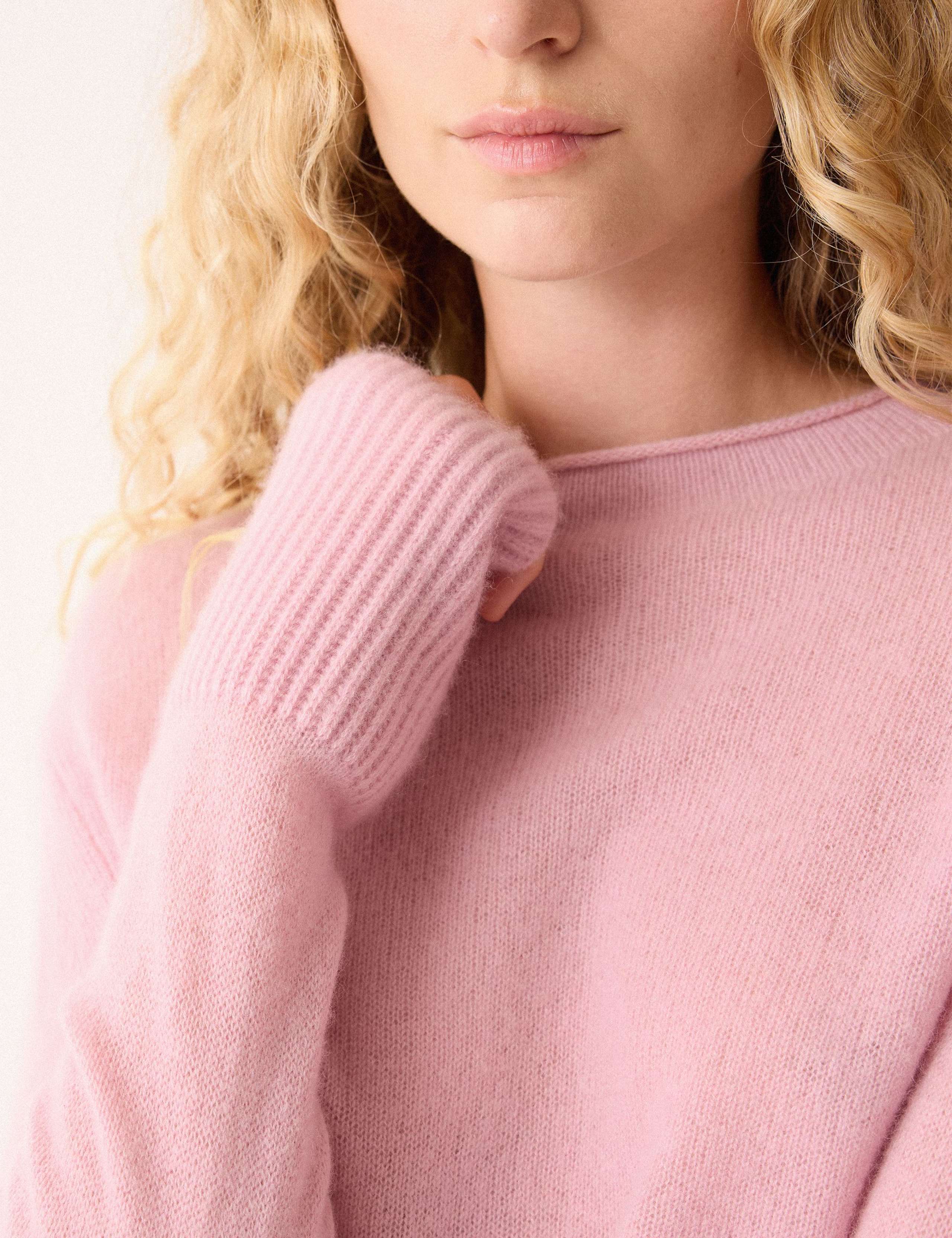 Pure Cashmere Round Neck Fluted Cuff Jumper 4 of 5